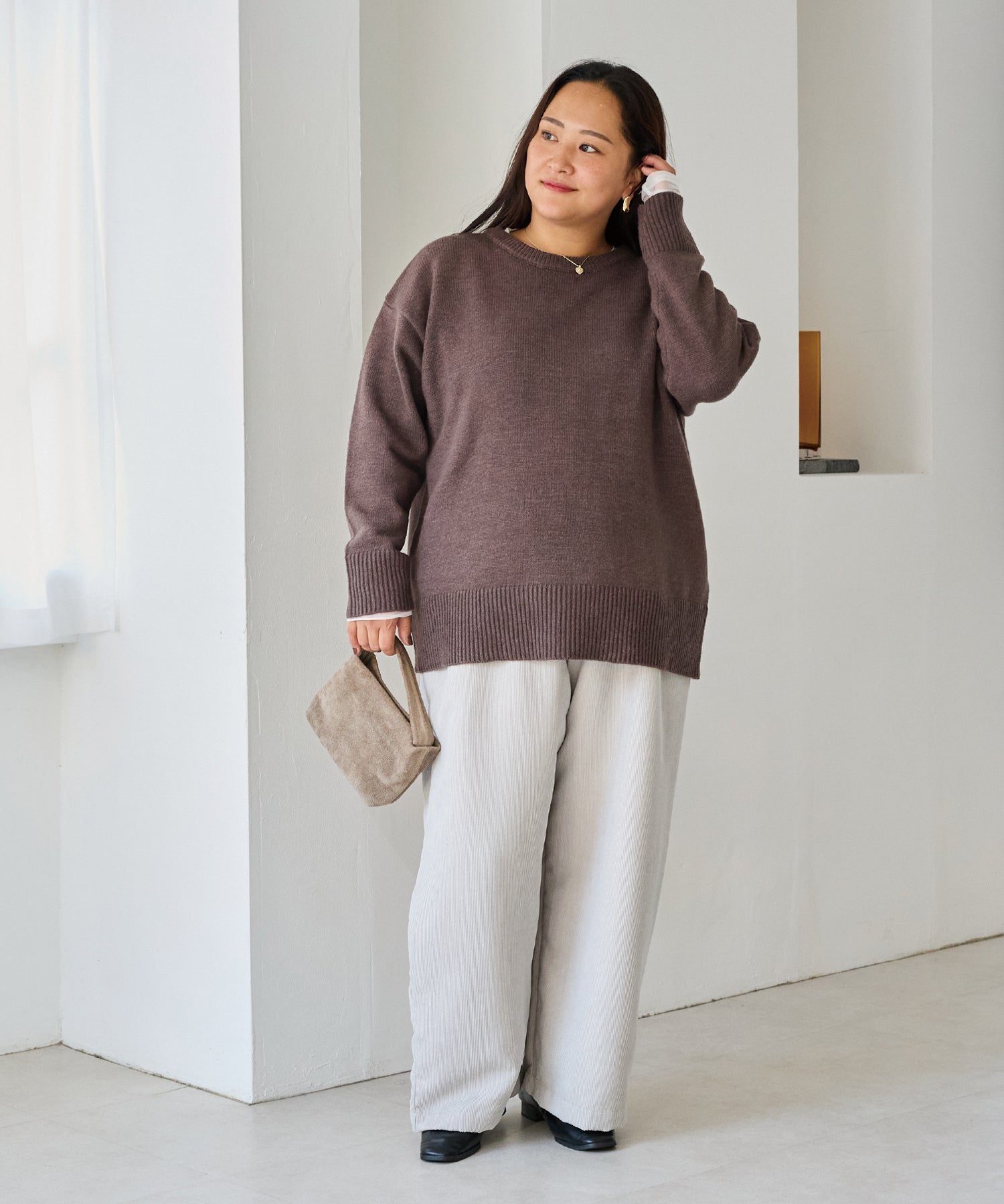 ブラウン　model:161cm 着用サイズ:3L