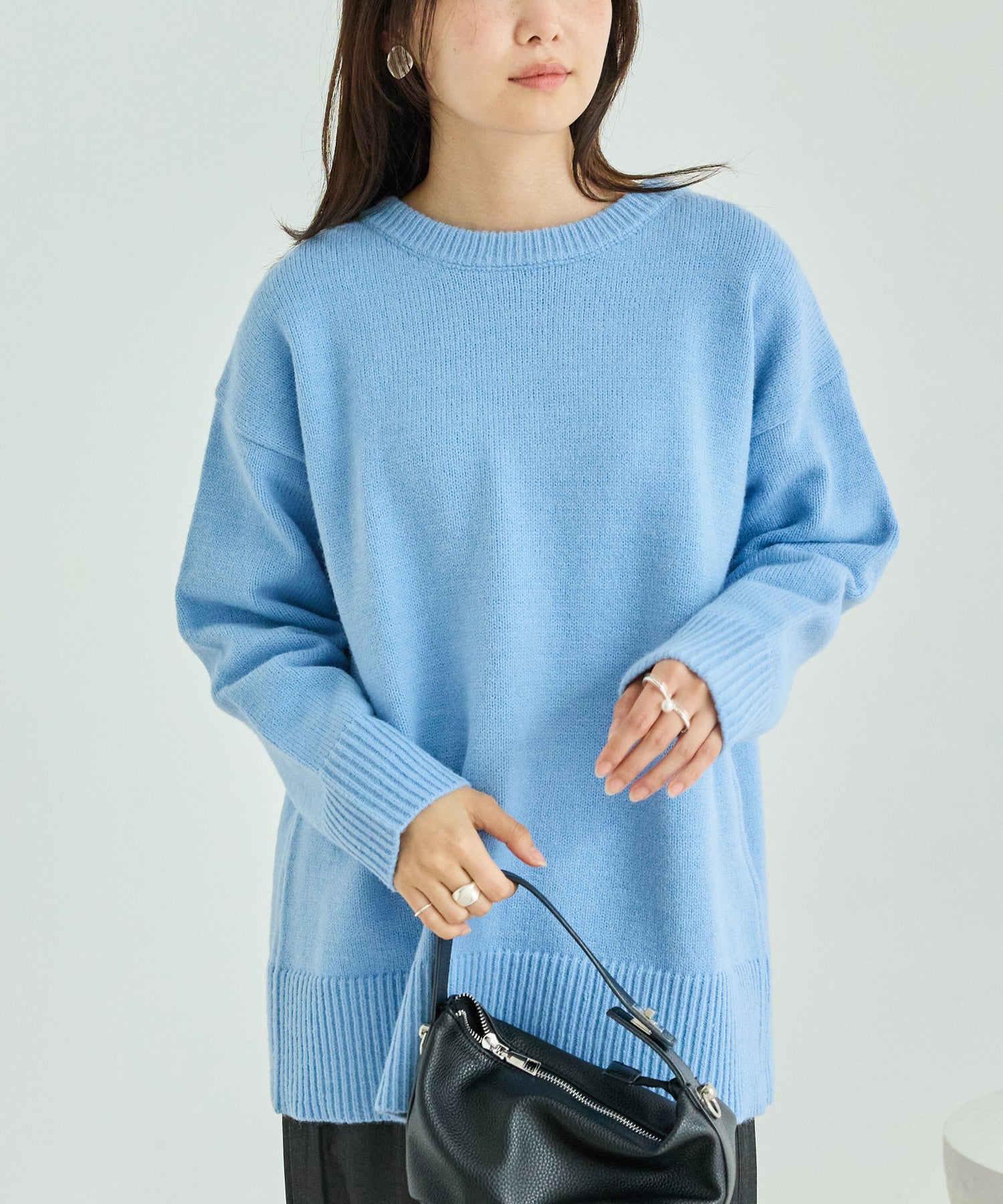 【洗える】バックスリットニットプルオーバー