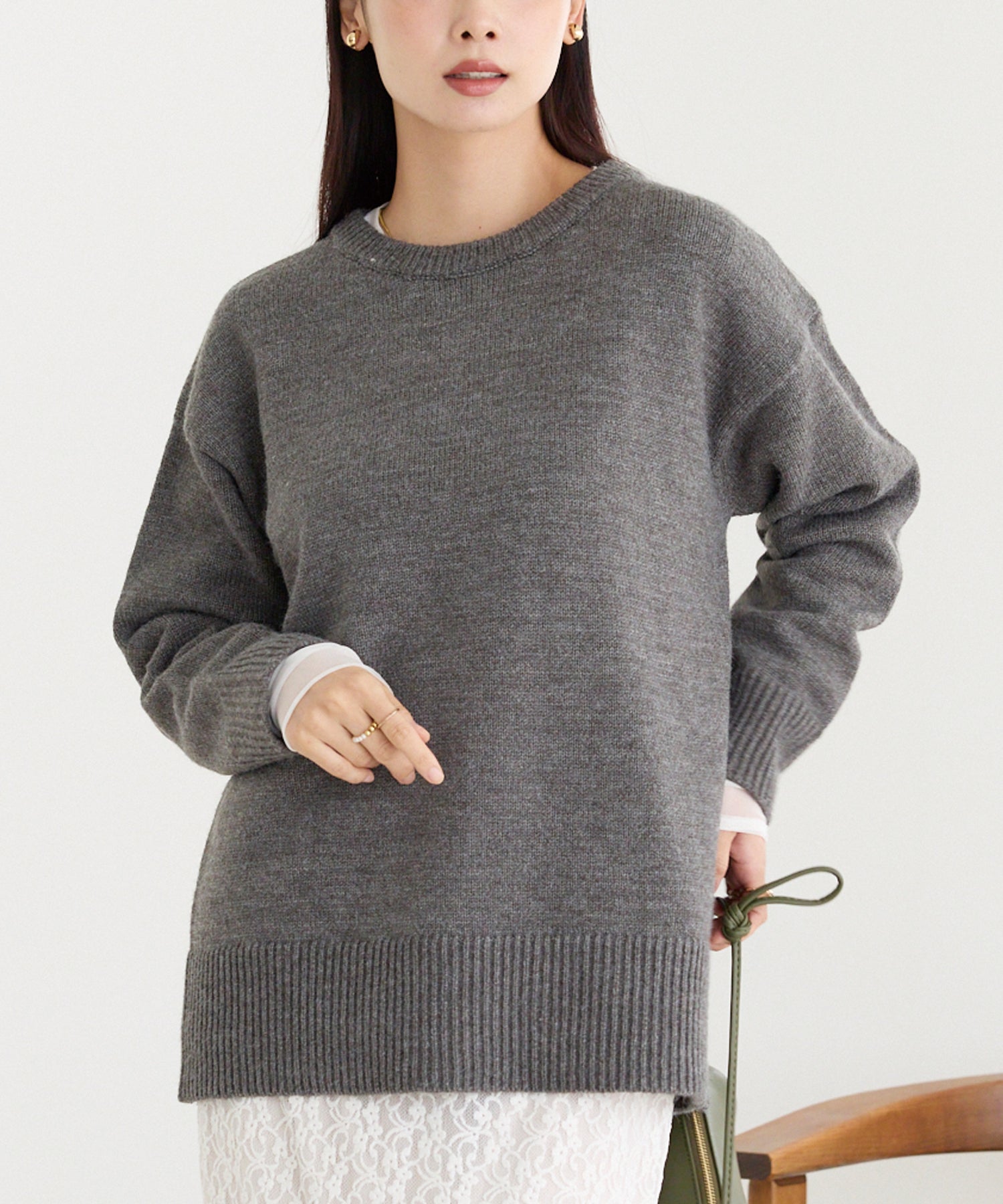 チャコールグレー　model:160cm 着用サイズ:Ｆ