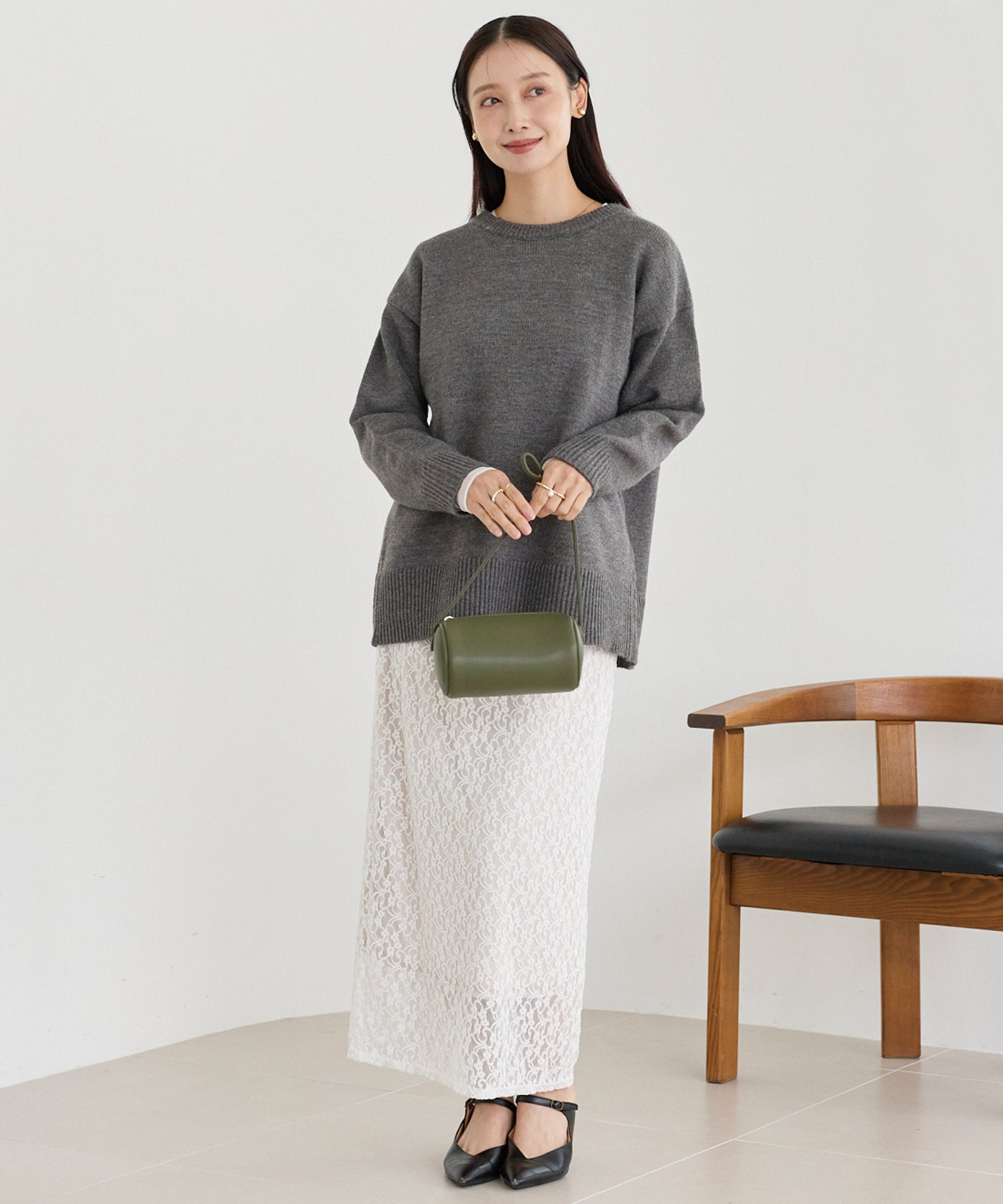 【洗える】バックスリットニットプルオーバー