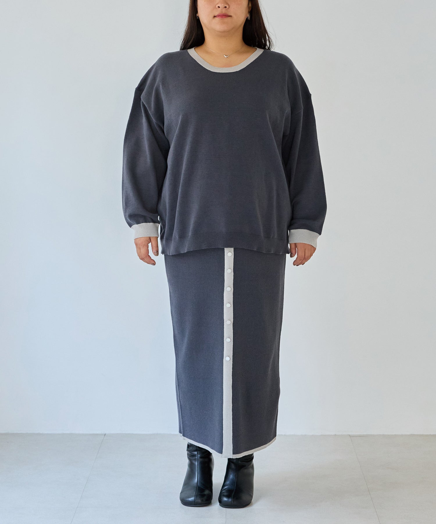 フロント　model:161cm 着用サイズ:3L