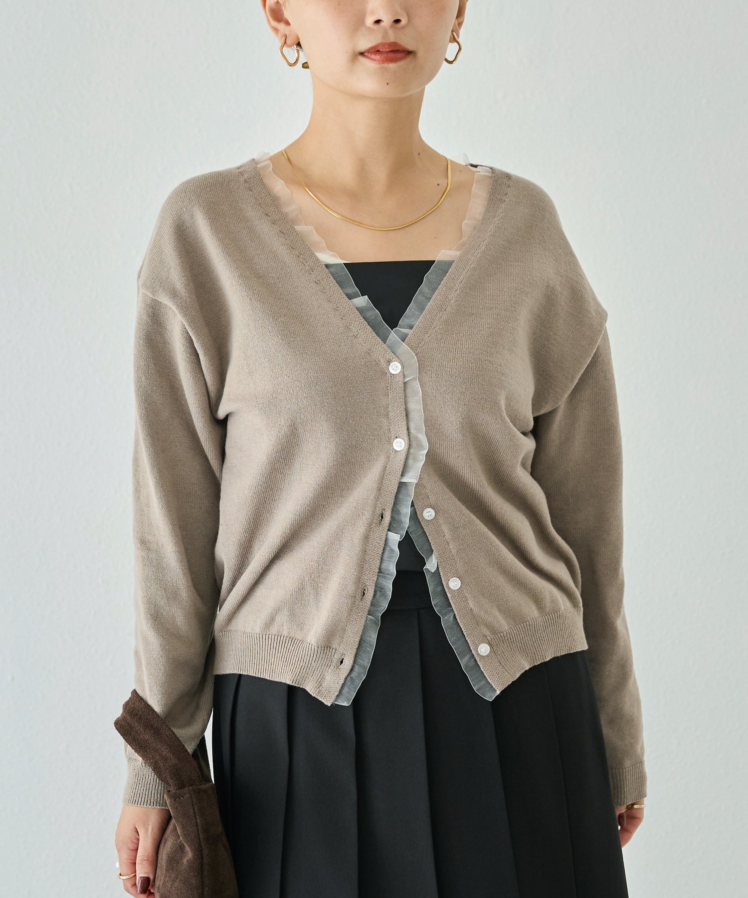 ベージュ　model:156cm 着用サイズ:F