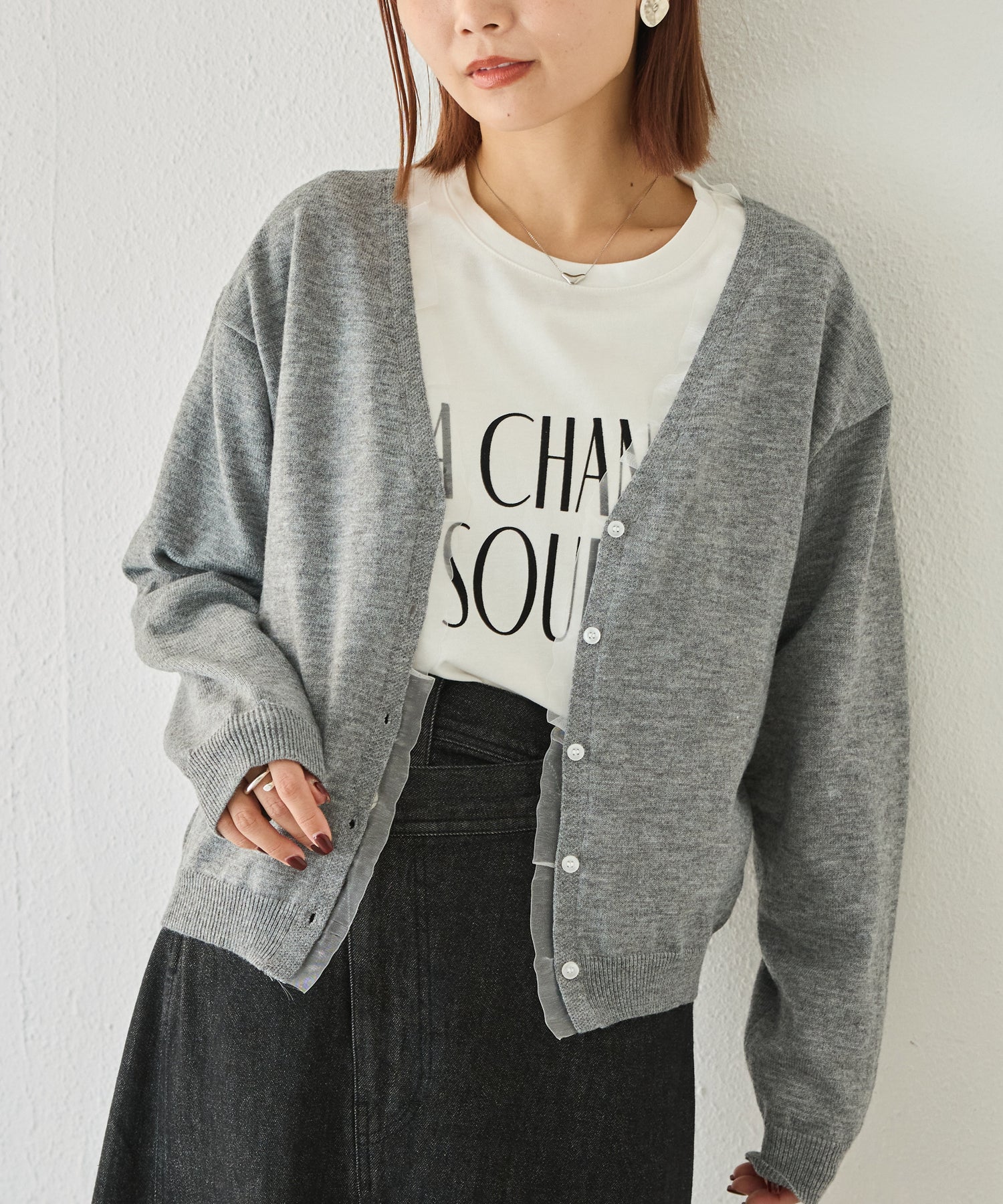 グレー　model:156cm 着用サイズ:F