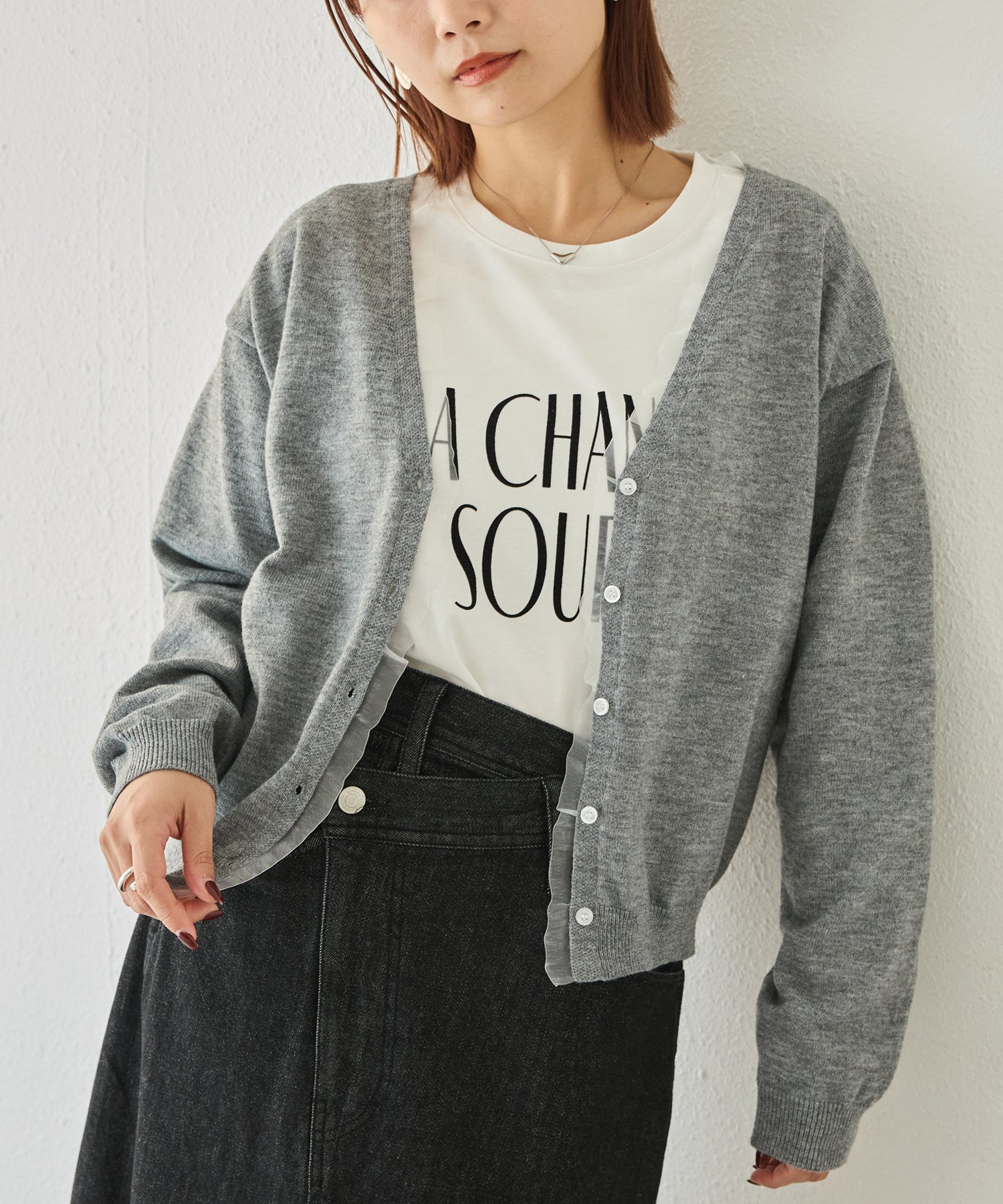 グレー　model:156cm 着用サイズ:F