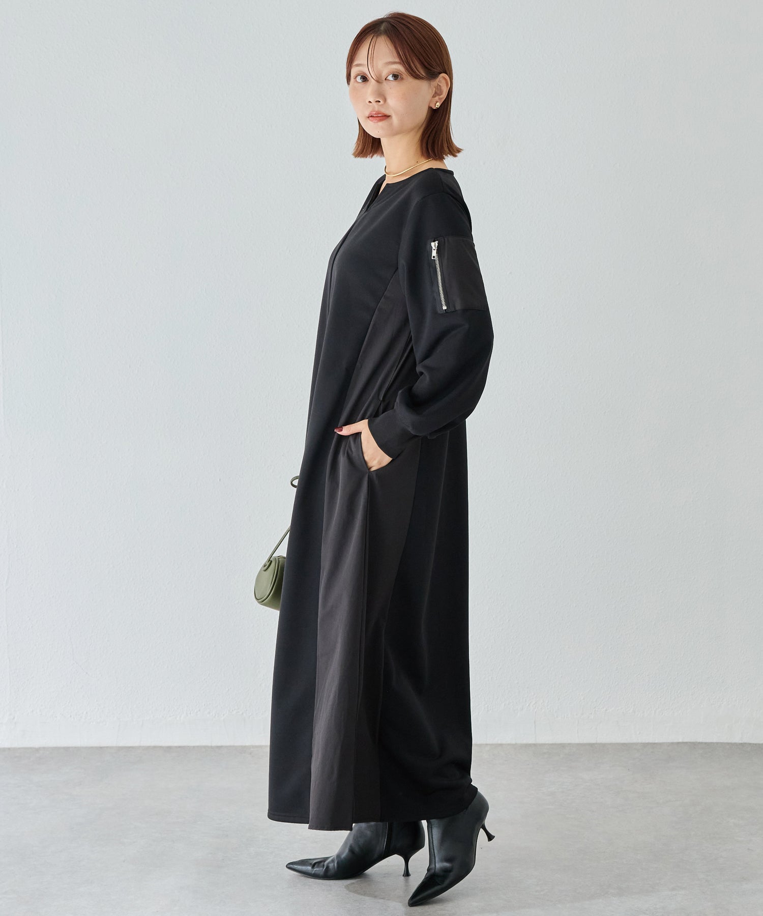 配色ミリタリーワンピース