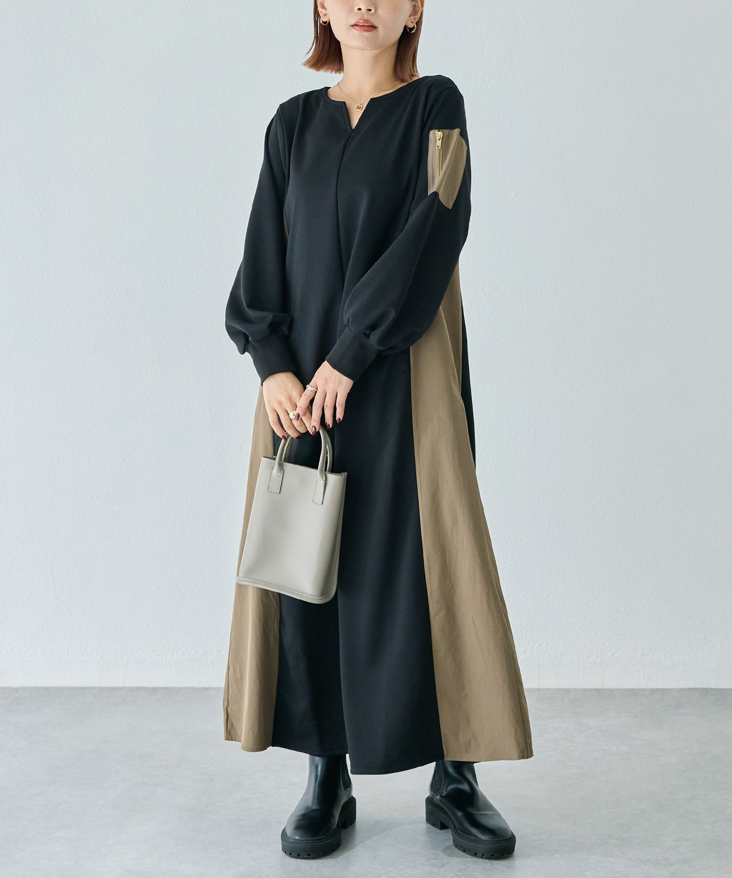 配色ミリタリーワンピース