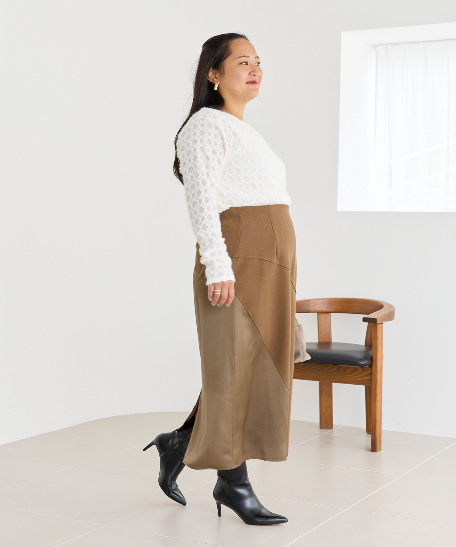 ブラウン　model:161cm 着用サイズ:3L