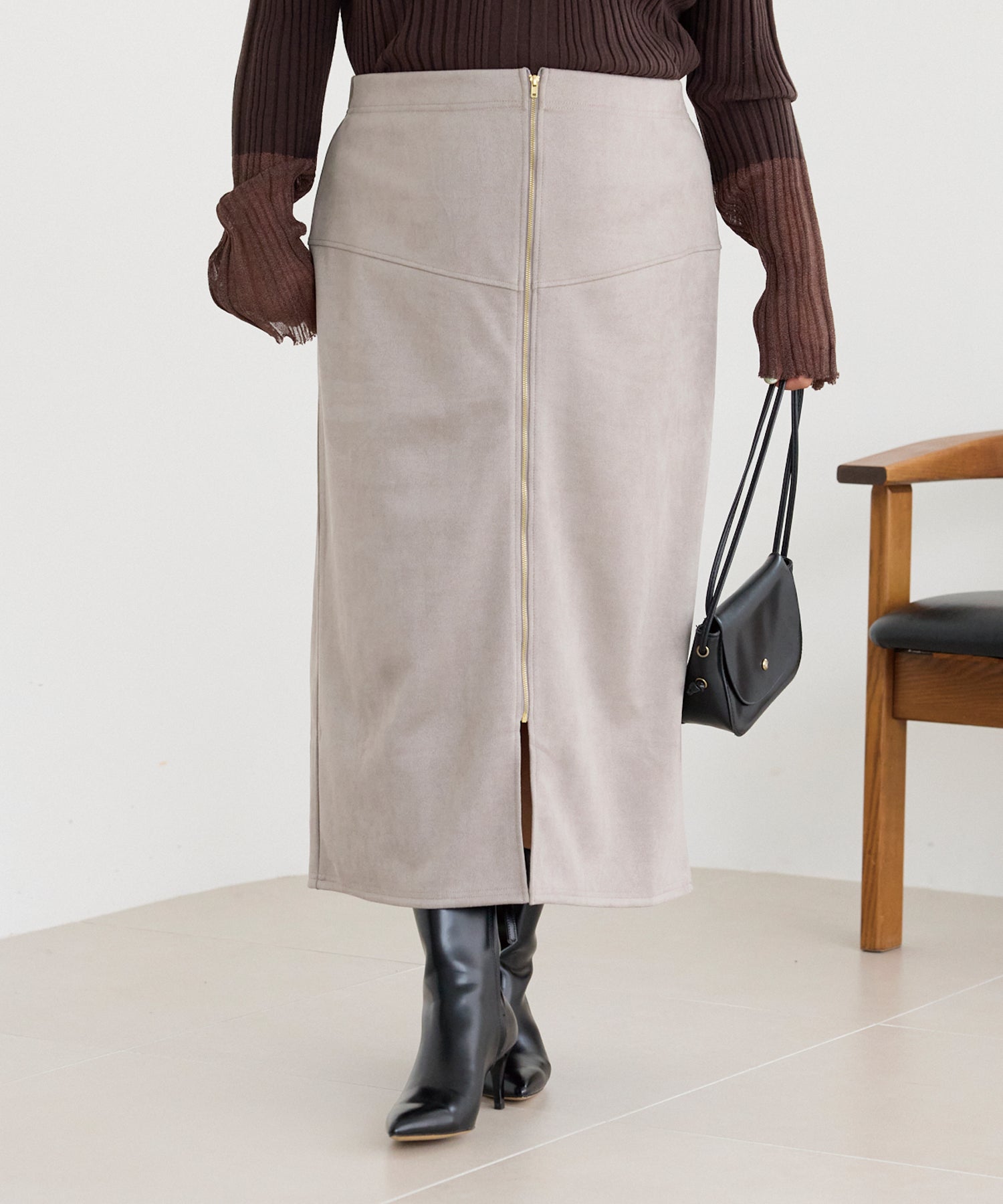 ライトグレー　model:161cm 着用サイズ:3L