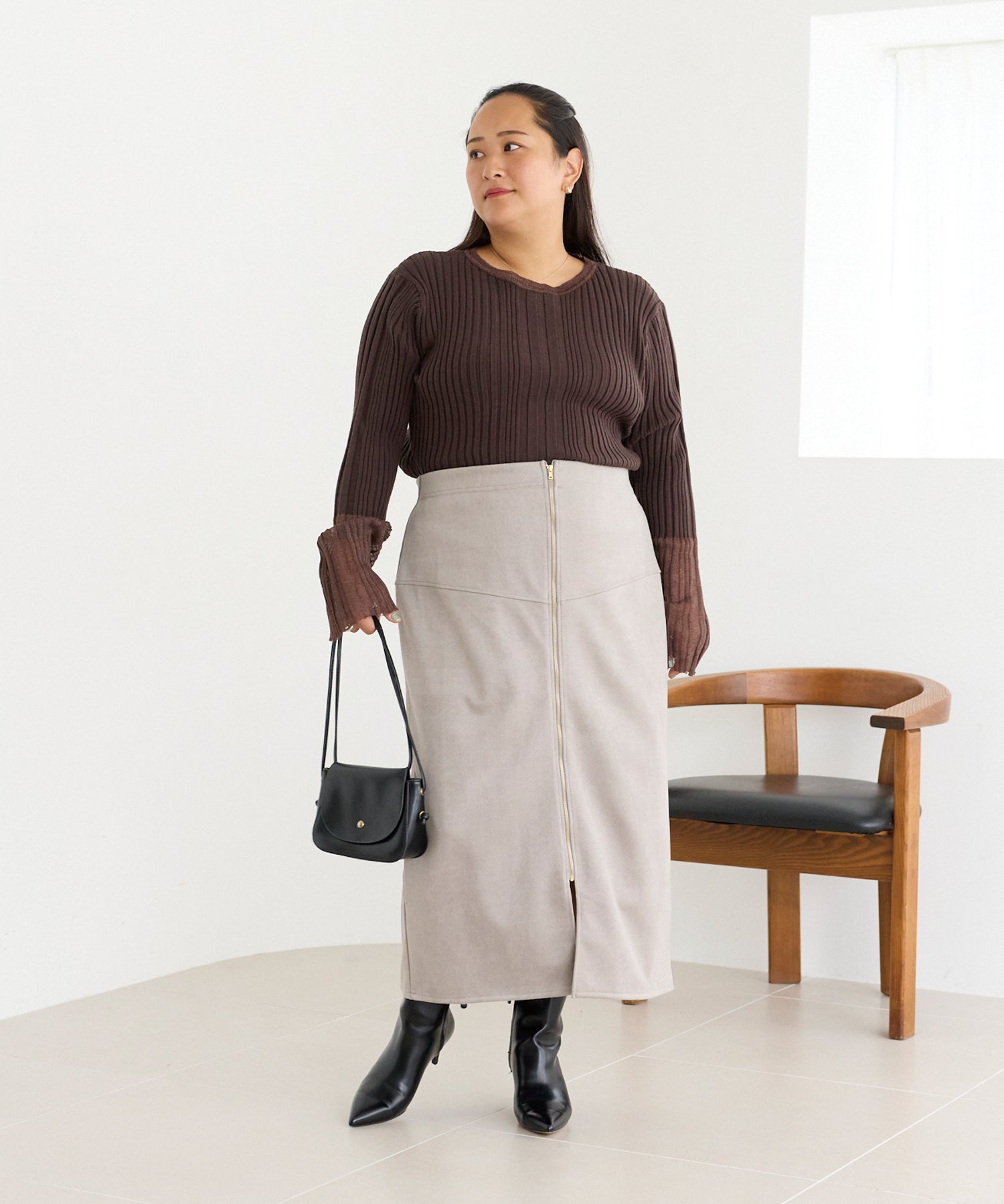 ライトグレー　model:161cm 着用サイズ:3L