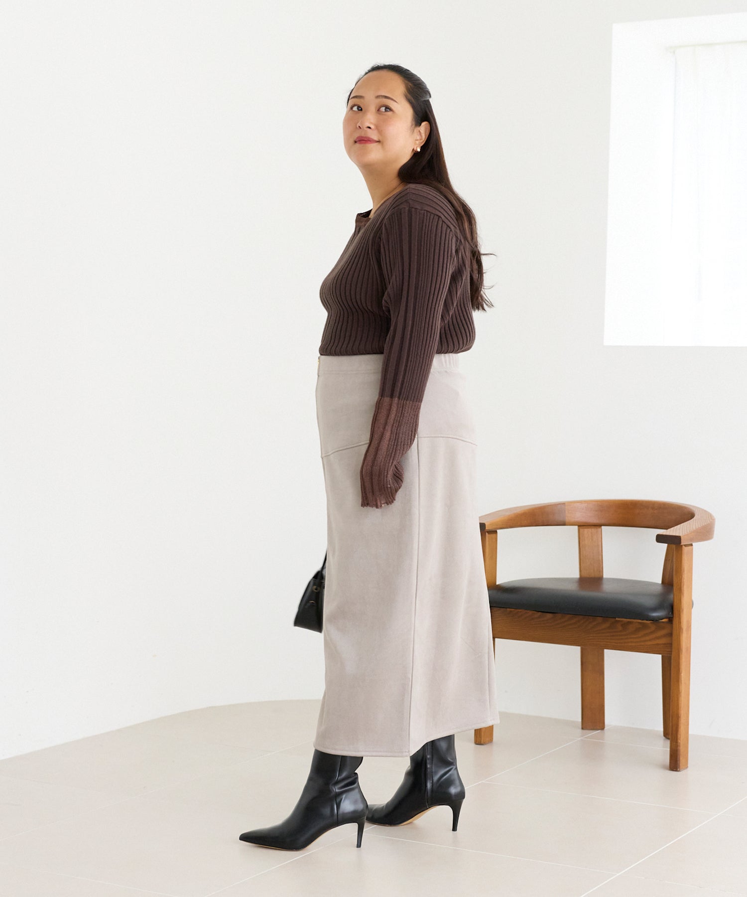 ライトグレー　model:161cm 着用サイズ:3L