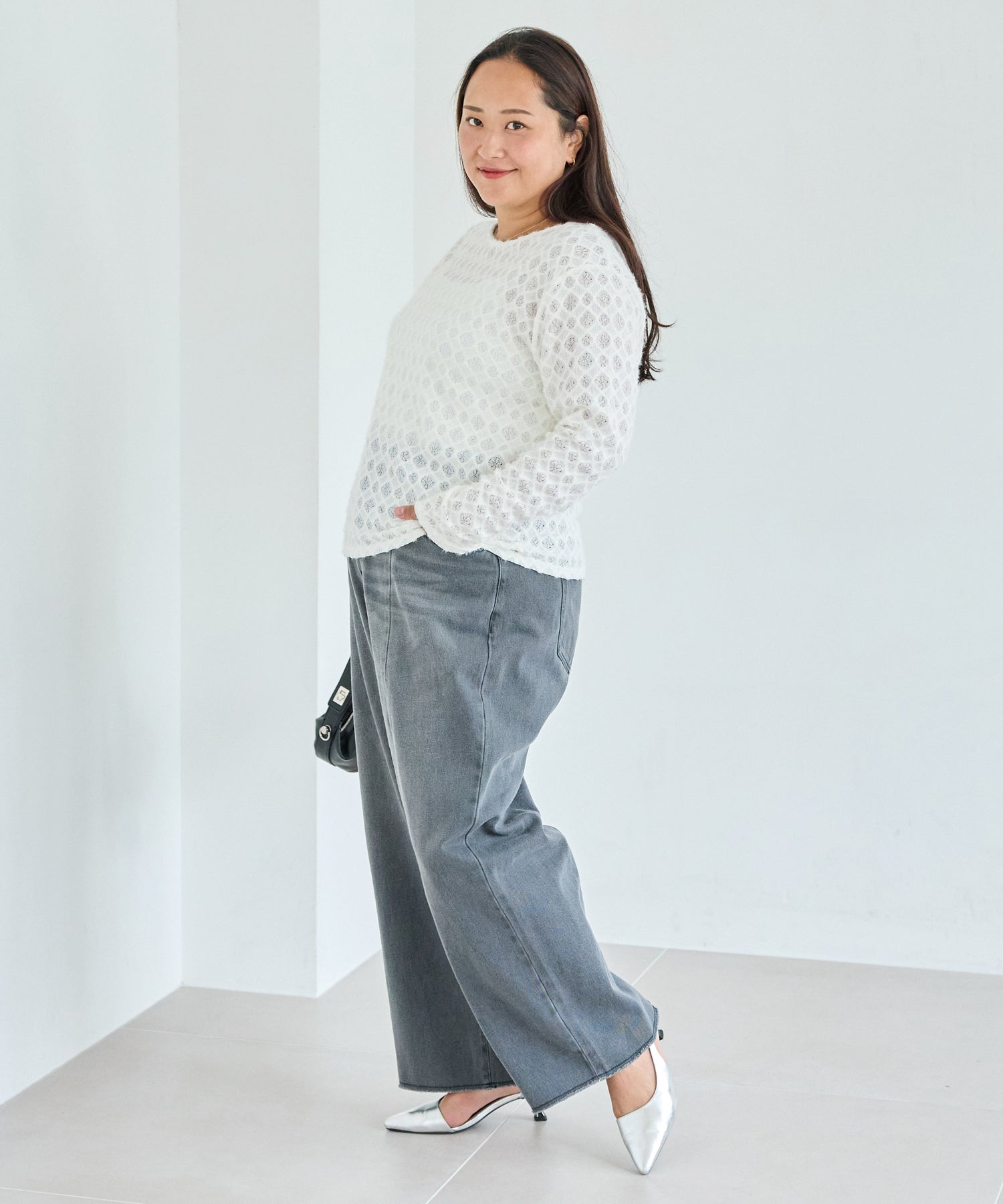 アイボリー　model:161cm 着用サイズ:3L