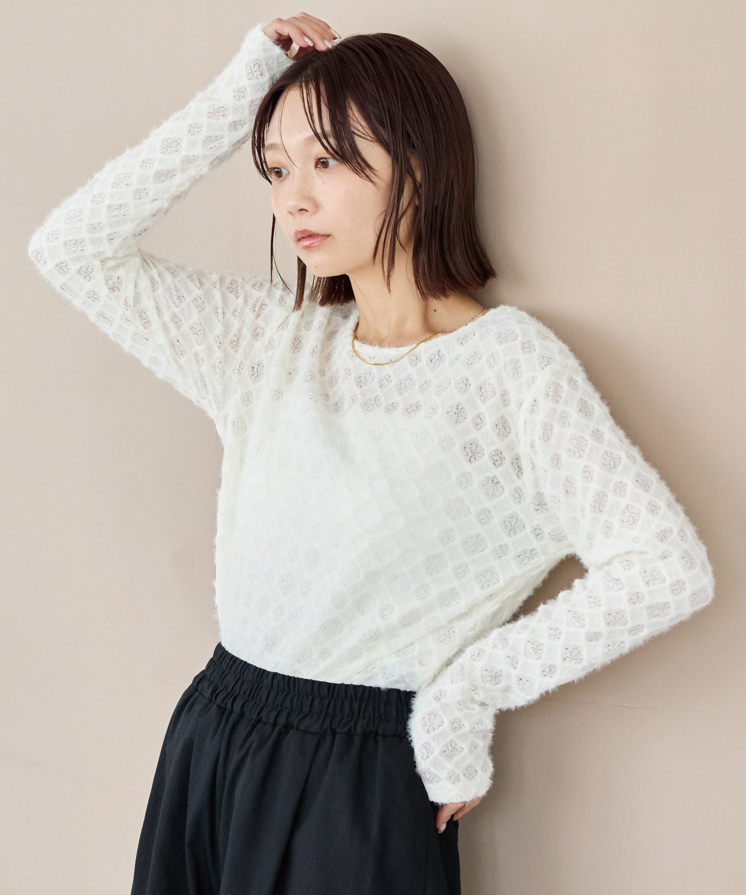 アイボリー　model:156cm 着用サイズ:M