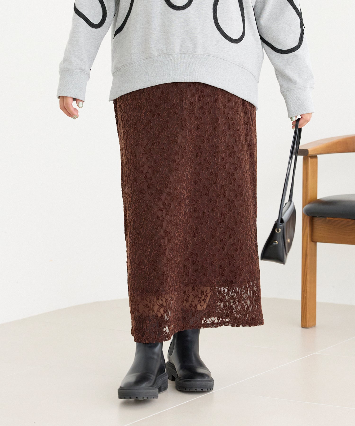 ブラウン　model:161cm 着用サイズ:3L