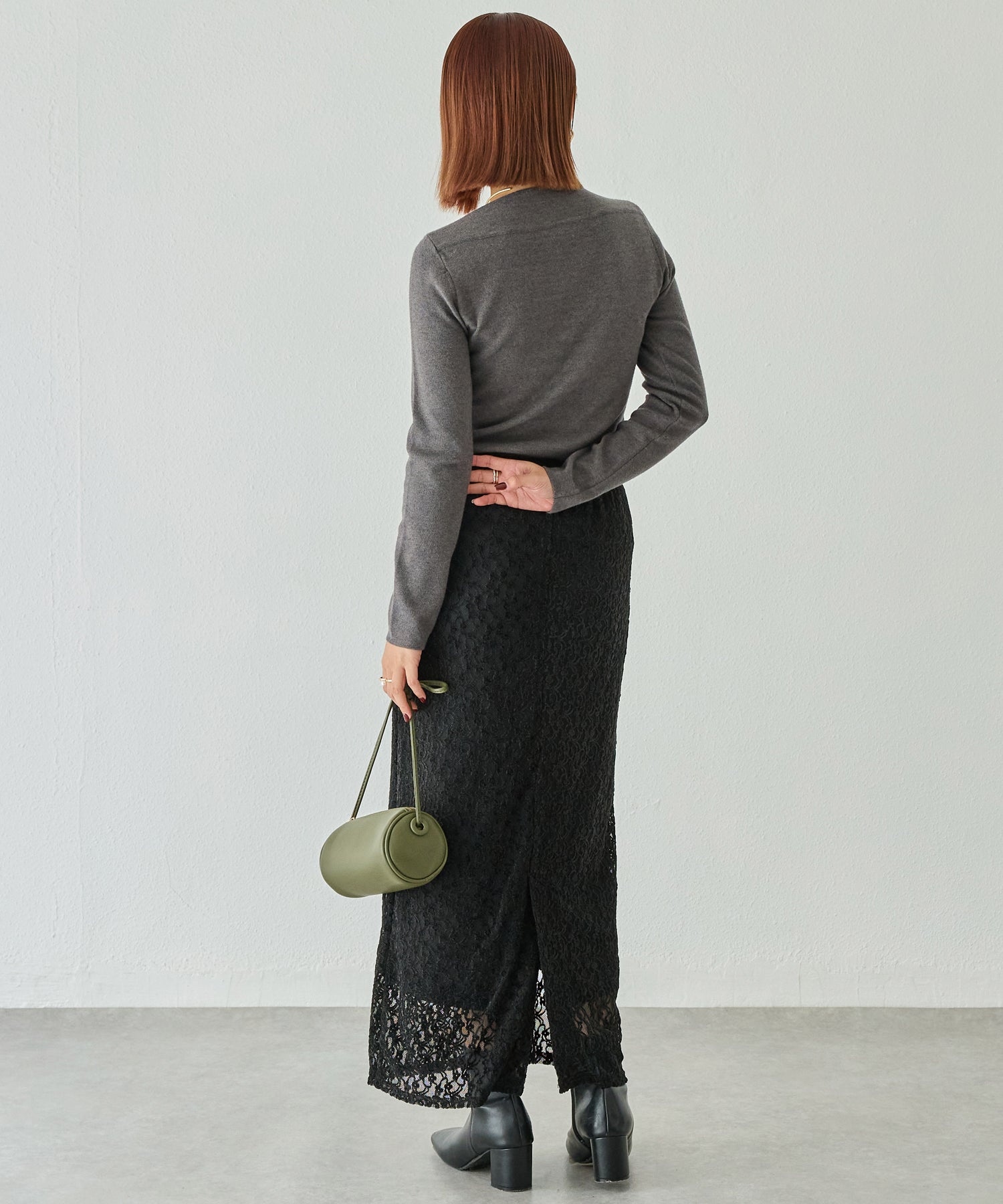 起毛レースナロースカート