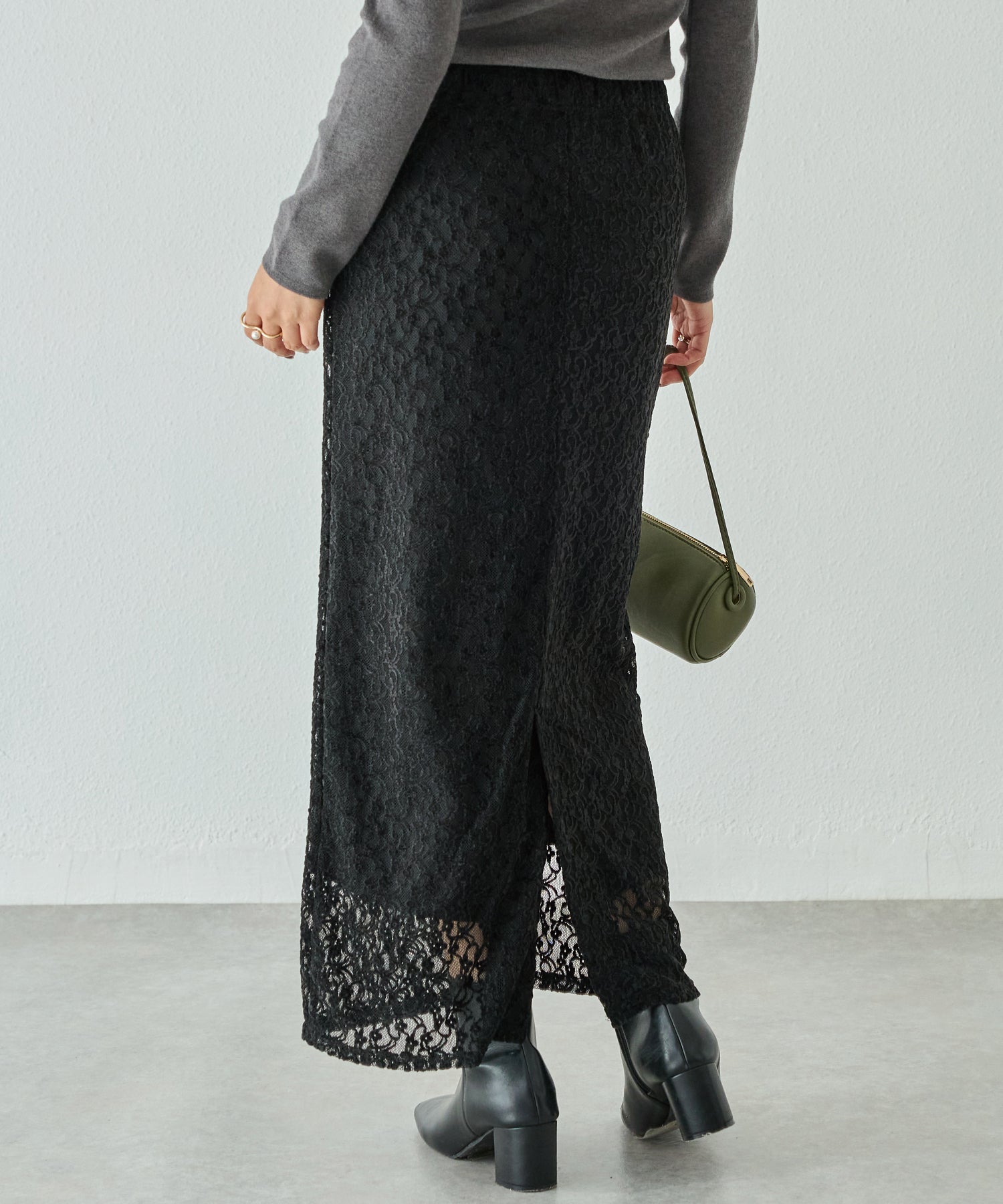 起毛レースナロースカート