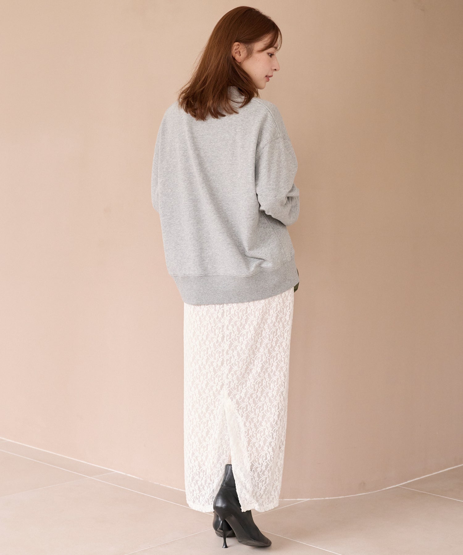 起毛レースナロースカート