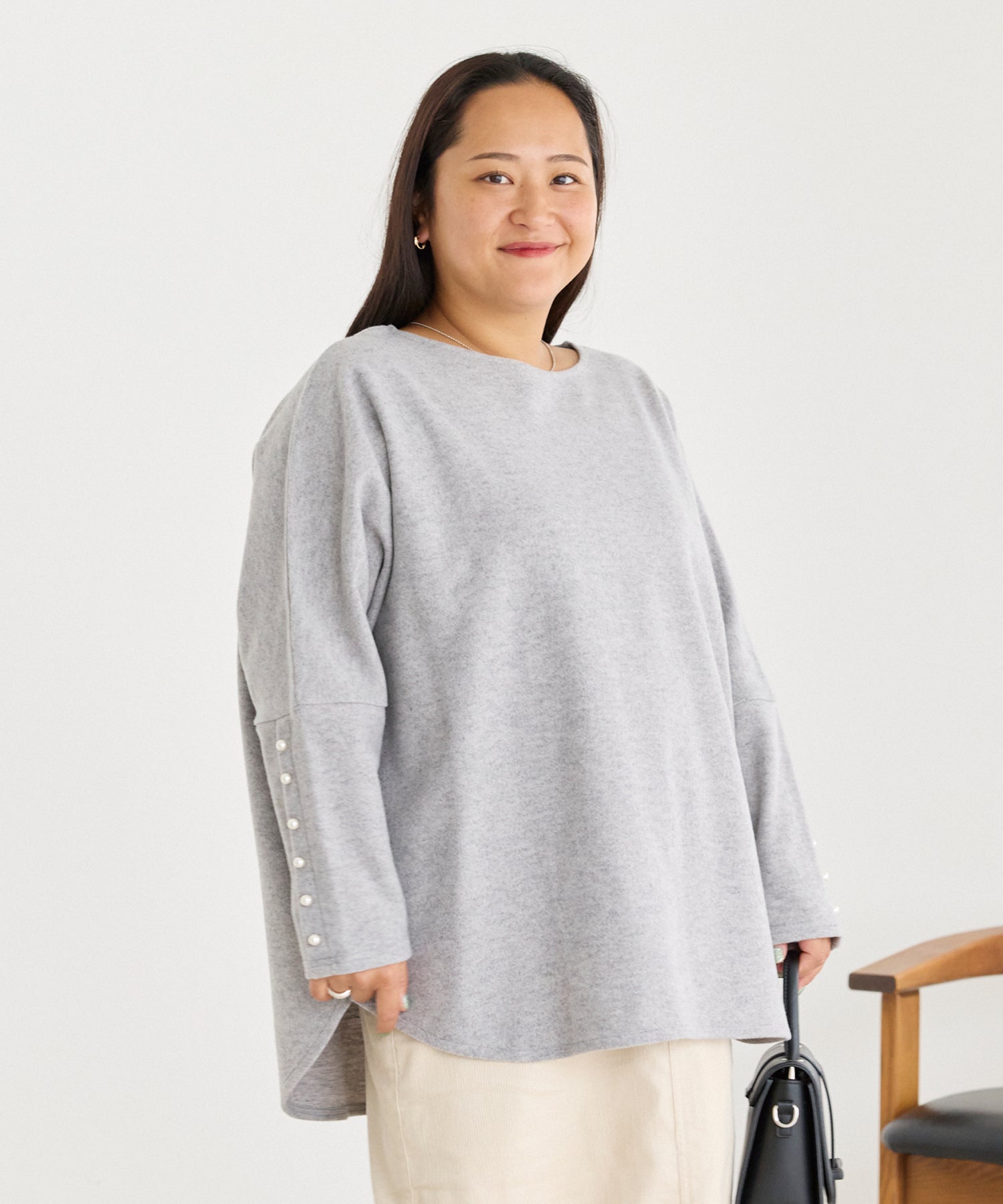 グレー　model:161cm 着用サイズ:3L