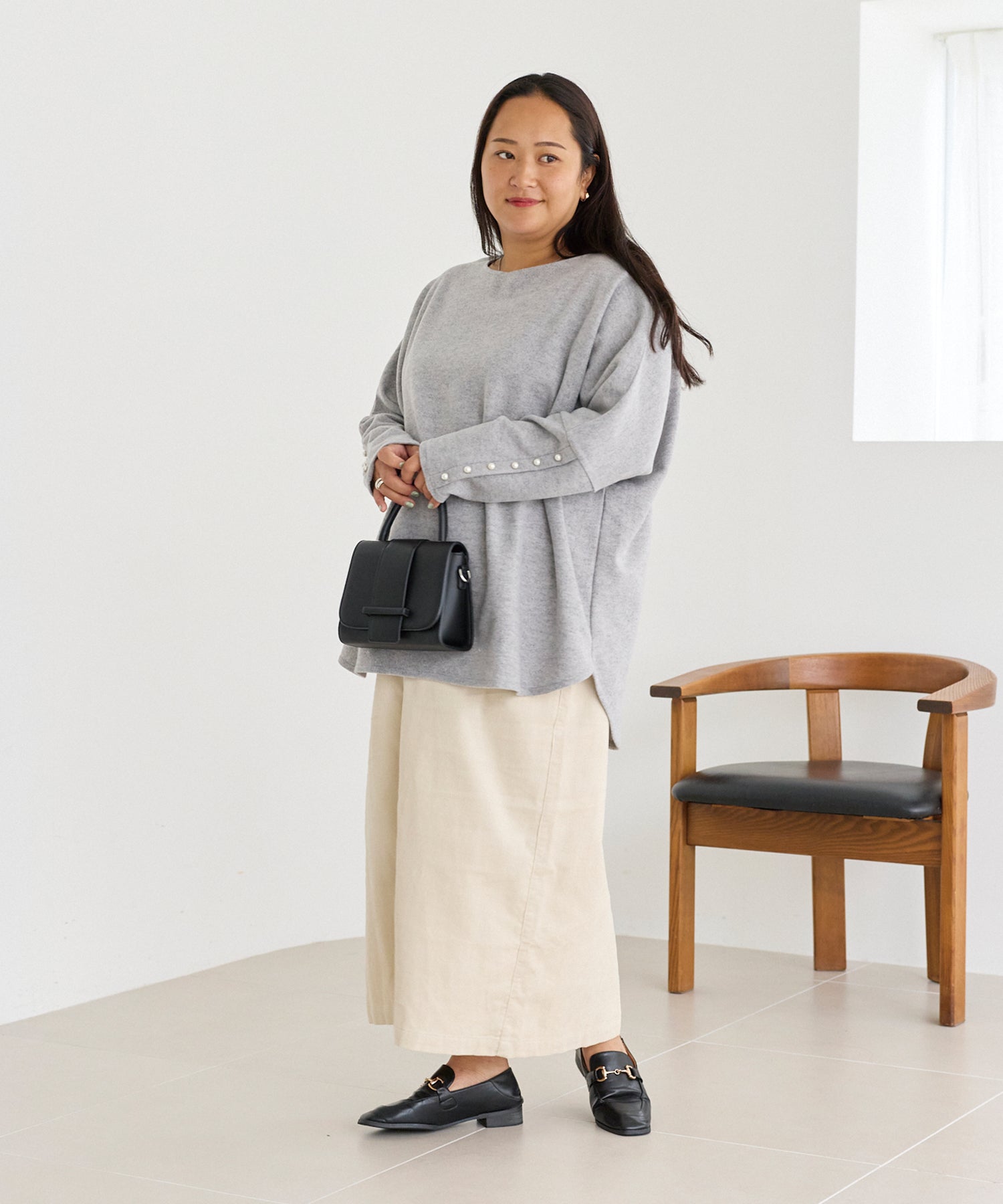 グレー　model:161cm 着用サイズ:3L