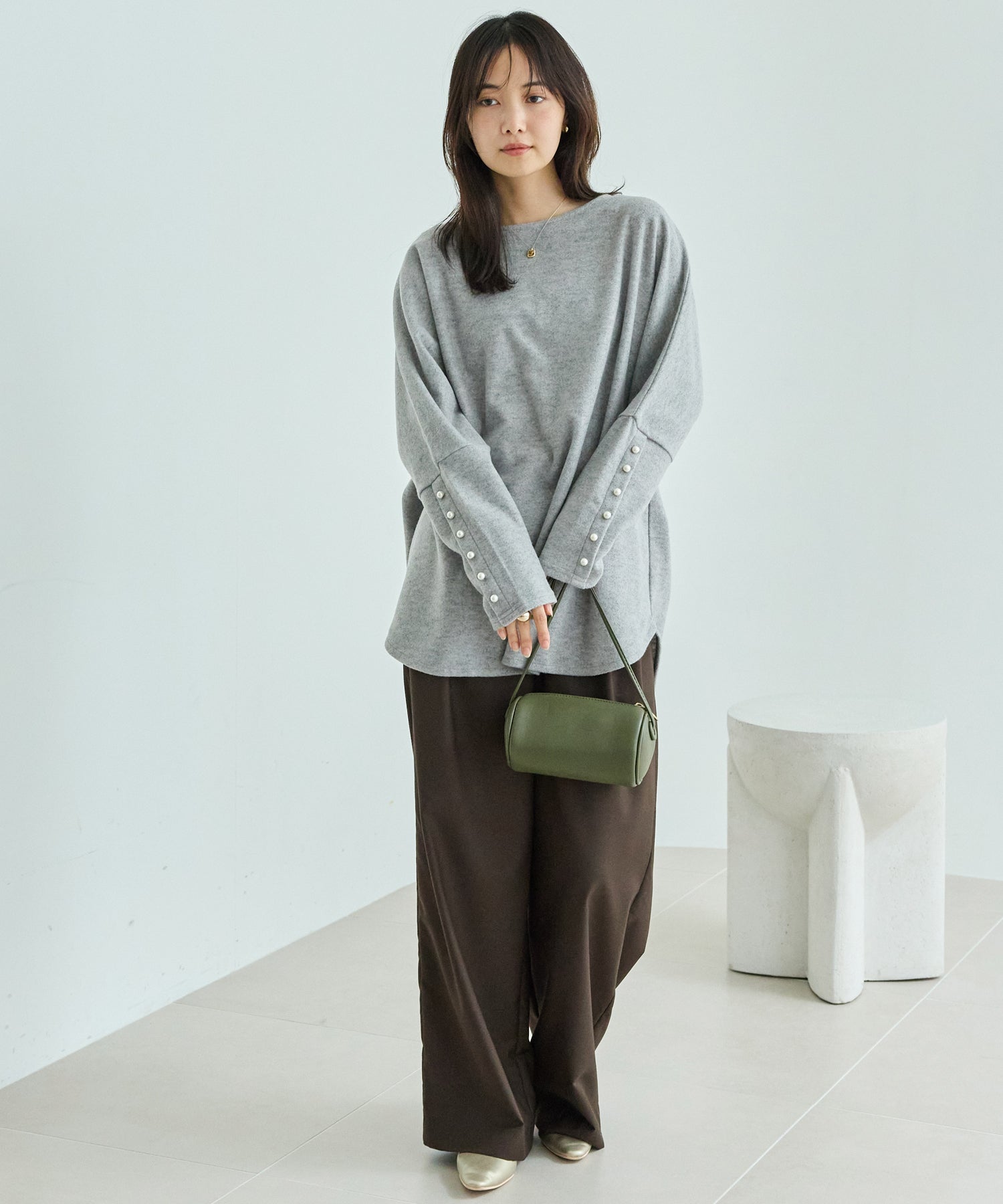 袖パールドルマンオーバー