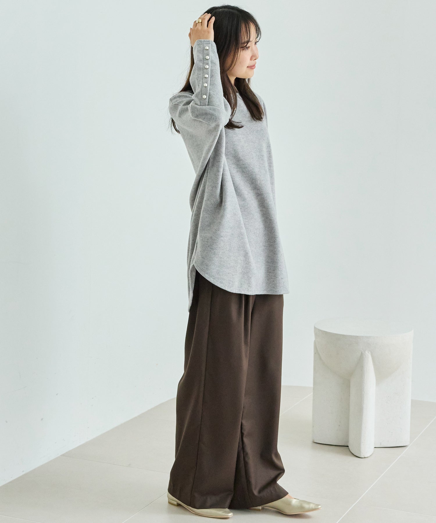 袖パールドルマンオーバー