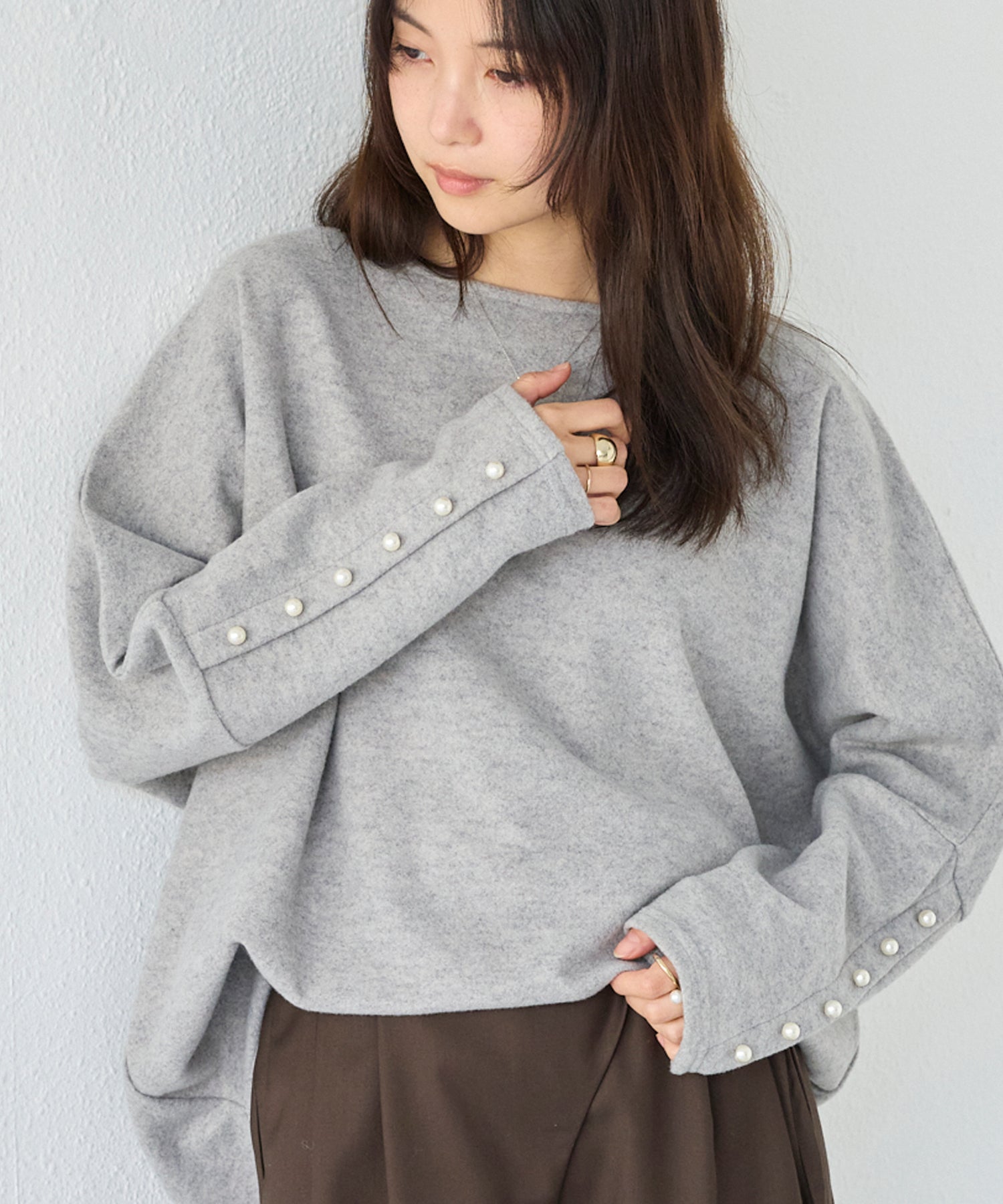 グレー　model:160cm 着用サイズ:M