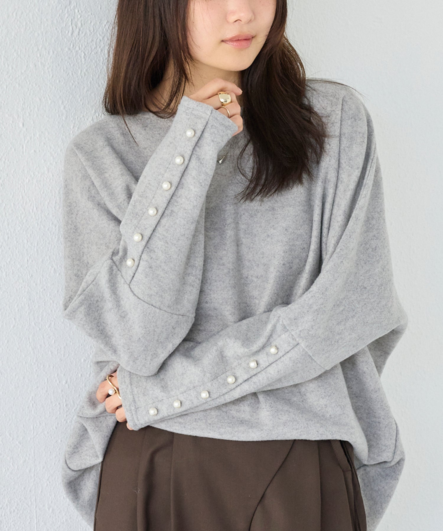 グレー　model:160cm 着用サイズ:M