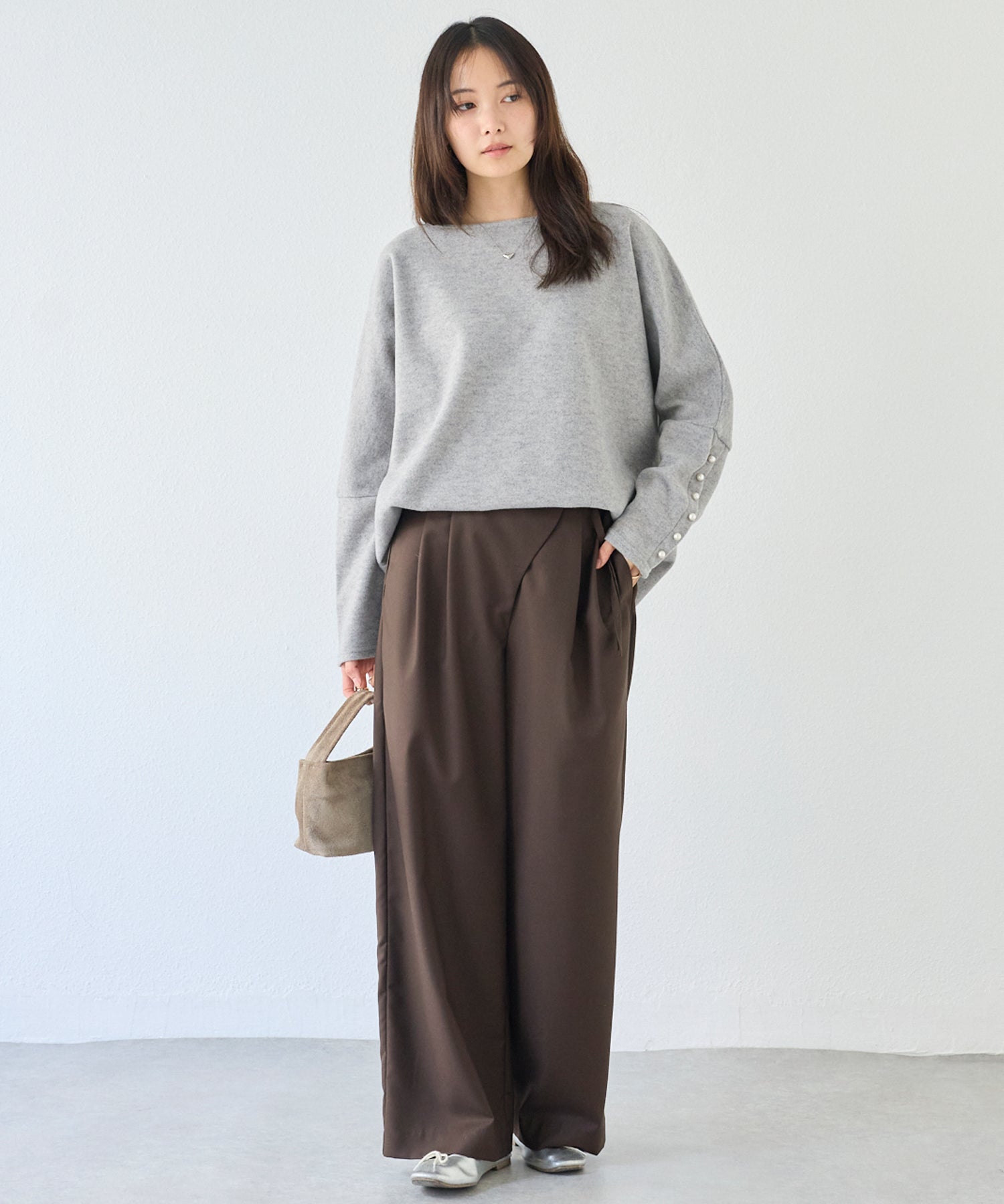 袖パールドルマンオーバー