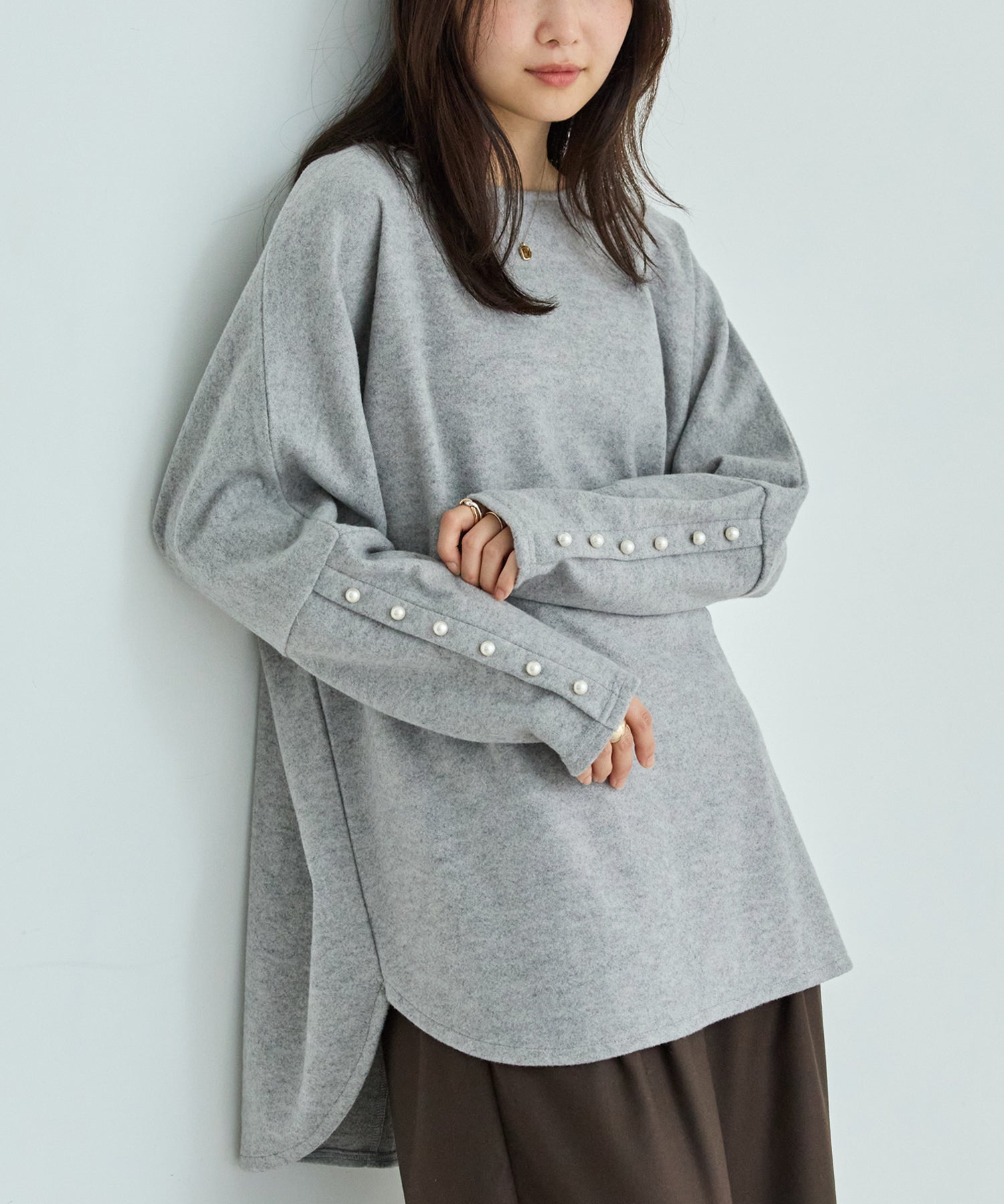 袖パールドルマンオーバー