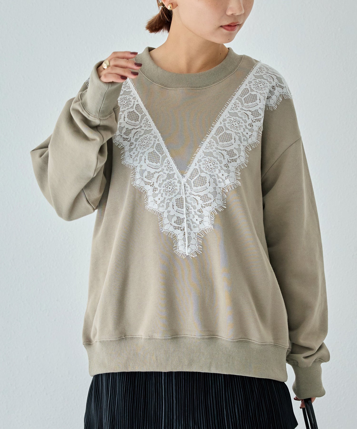 ベージュ　model:156cm 着用サイズ:M