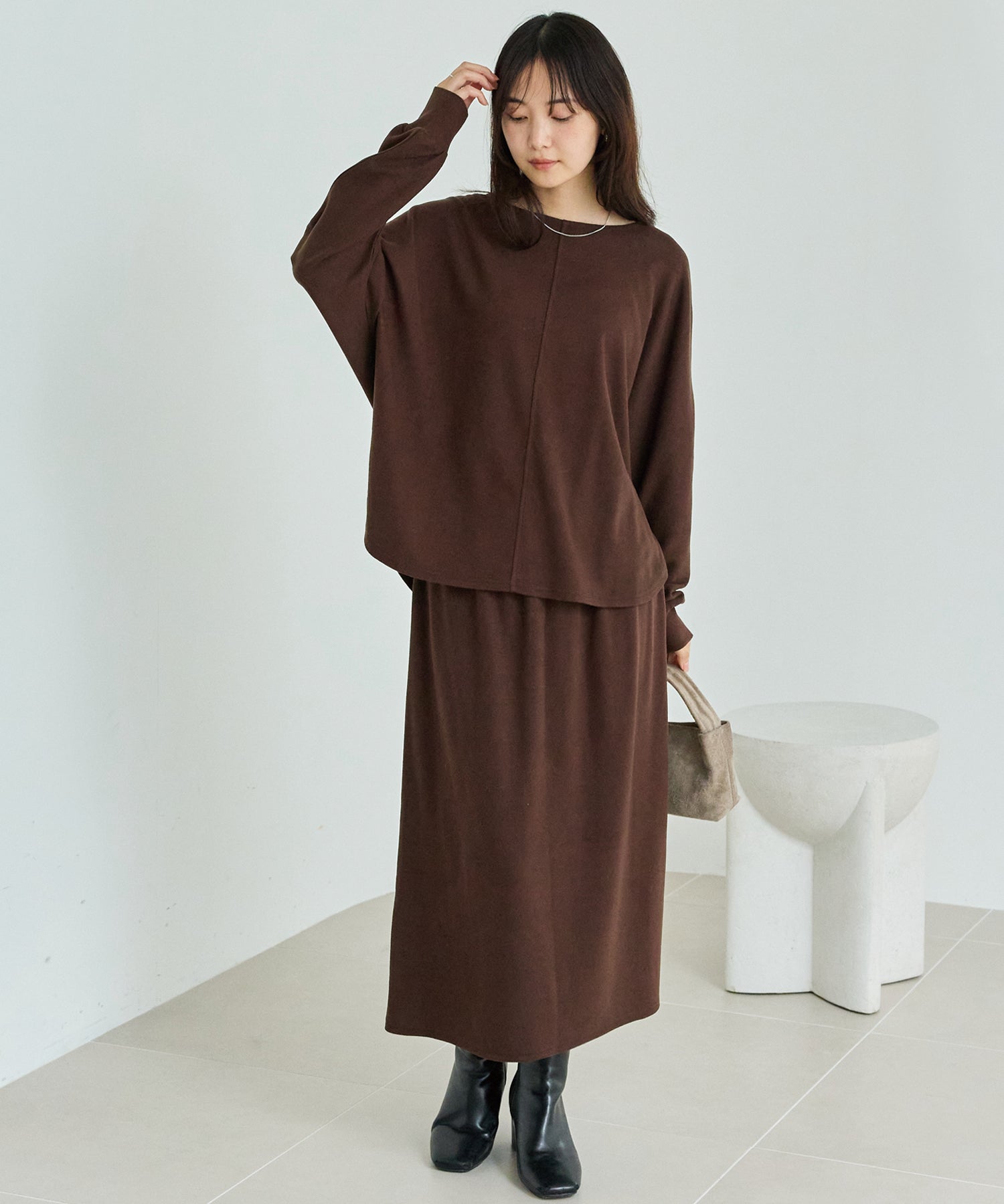 ニットライクドルマンセットアップスカート