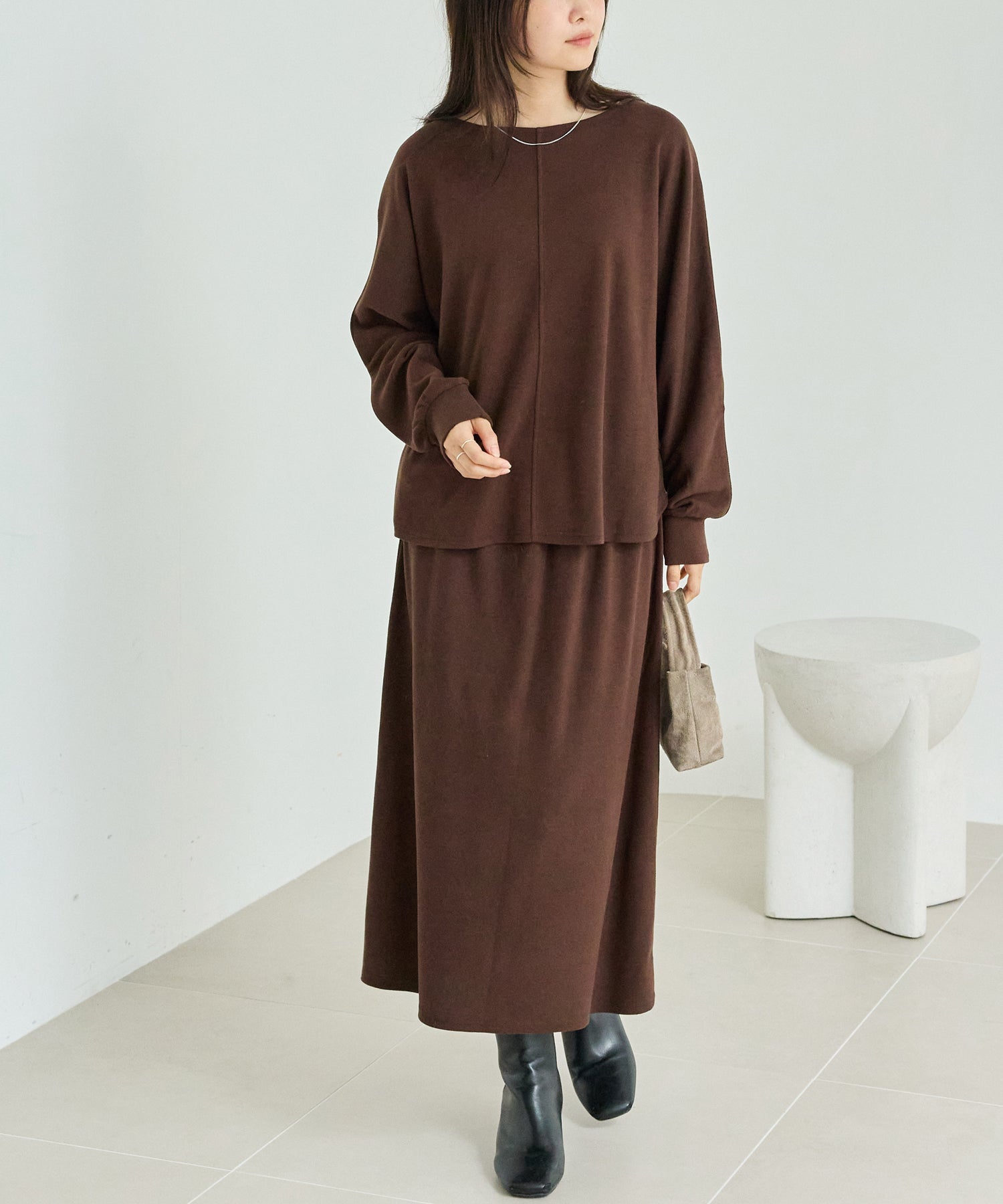 ニットライクドルマンセットアップスカート