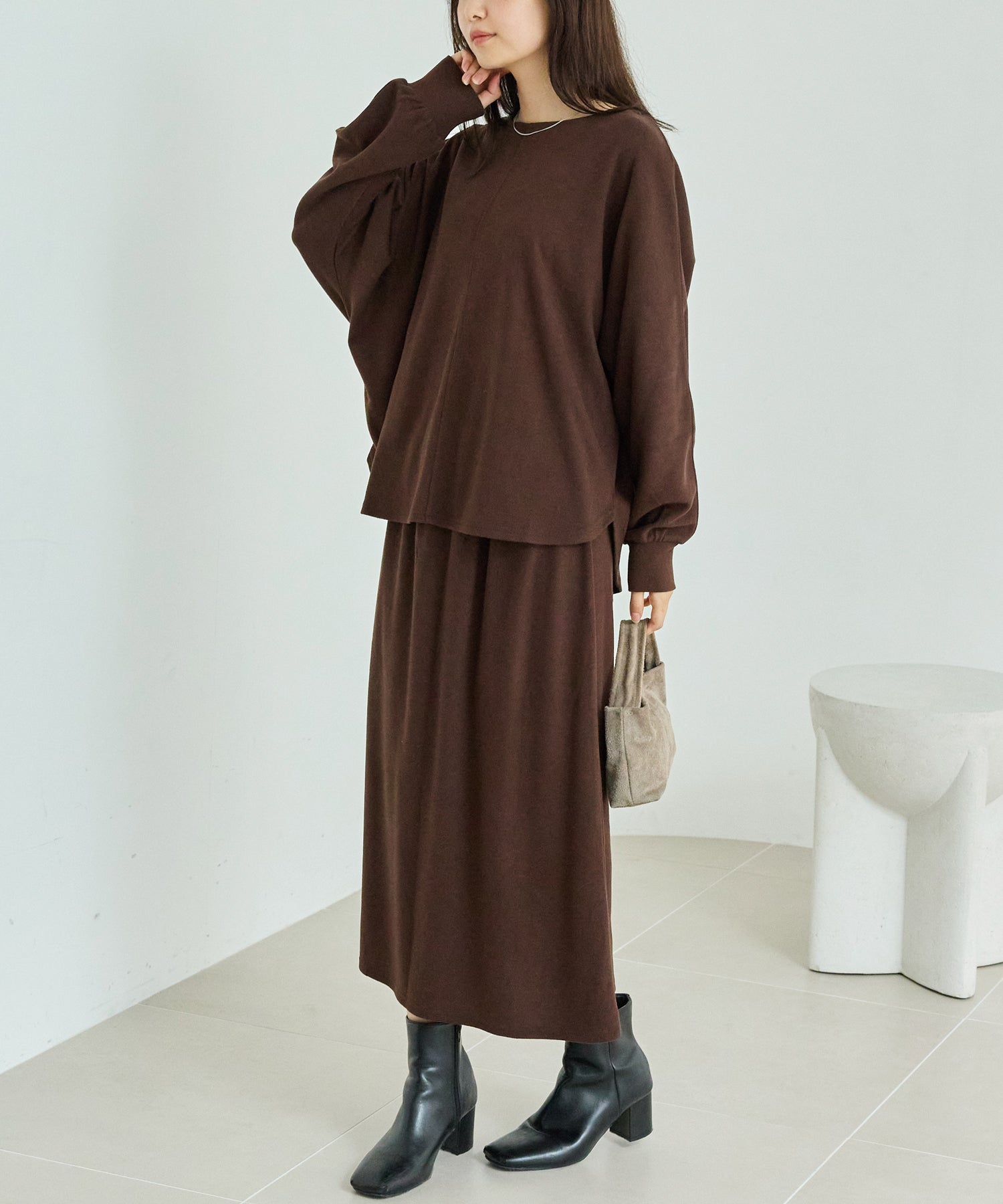 ニットライクドルマンセットアップスカート