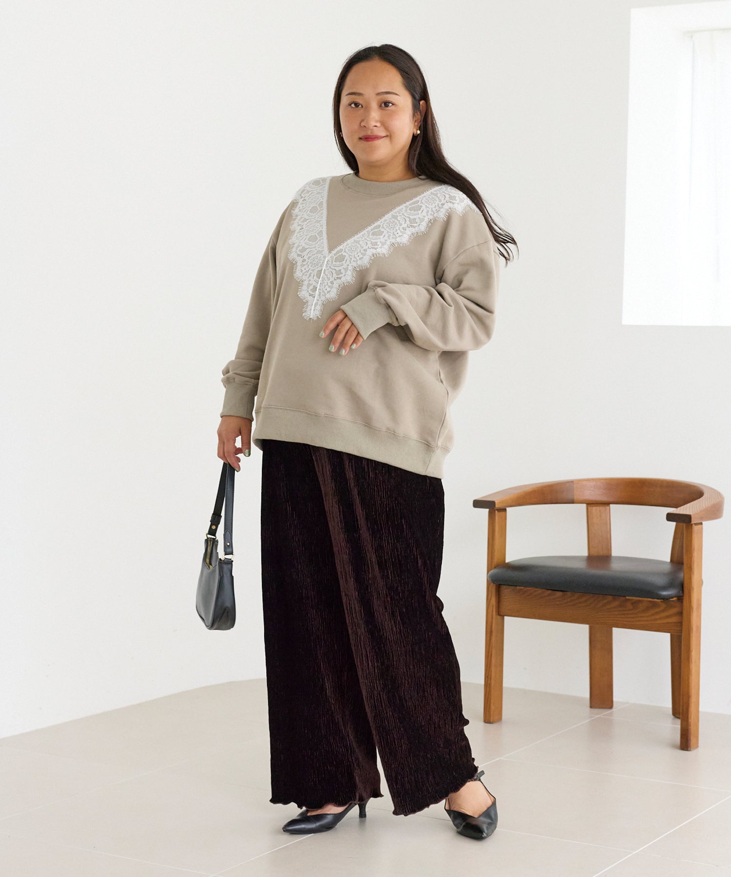 ブラウン　model:161cm 着用サイズ:3L