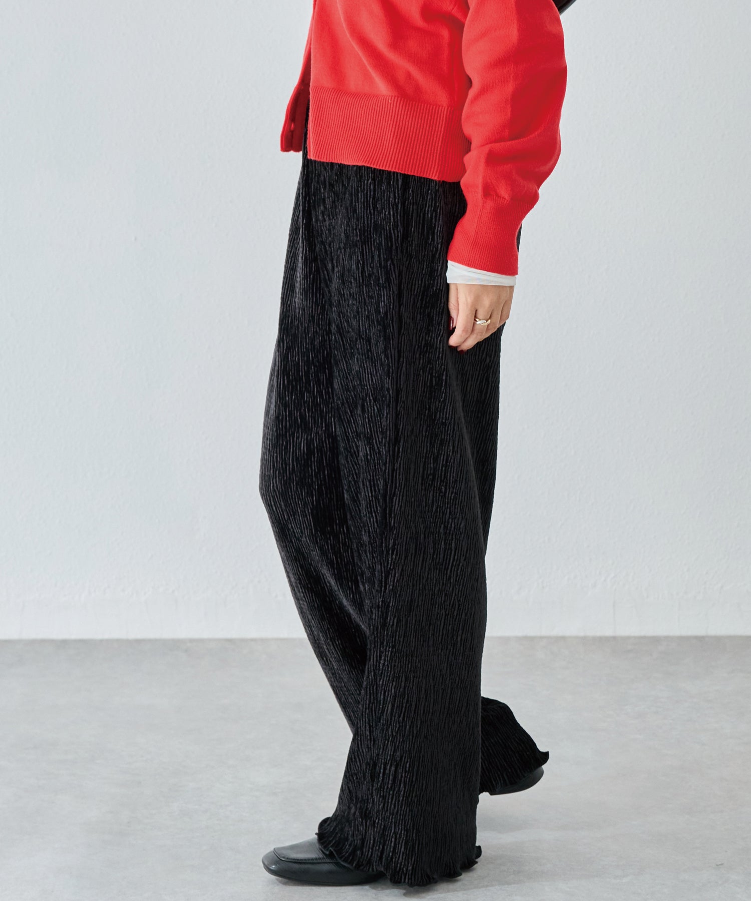 楊柳ベロアイージーパンツ