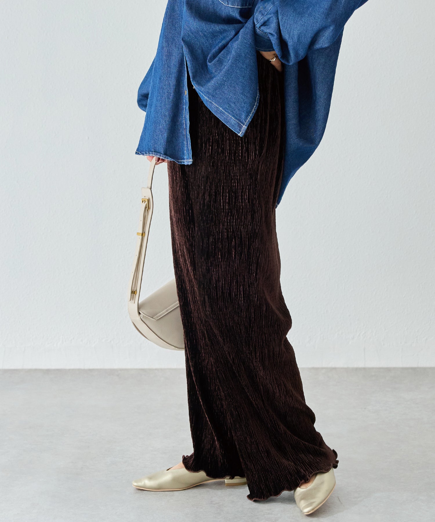 楊柳ベロアイージーパンツ