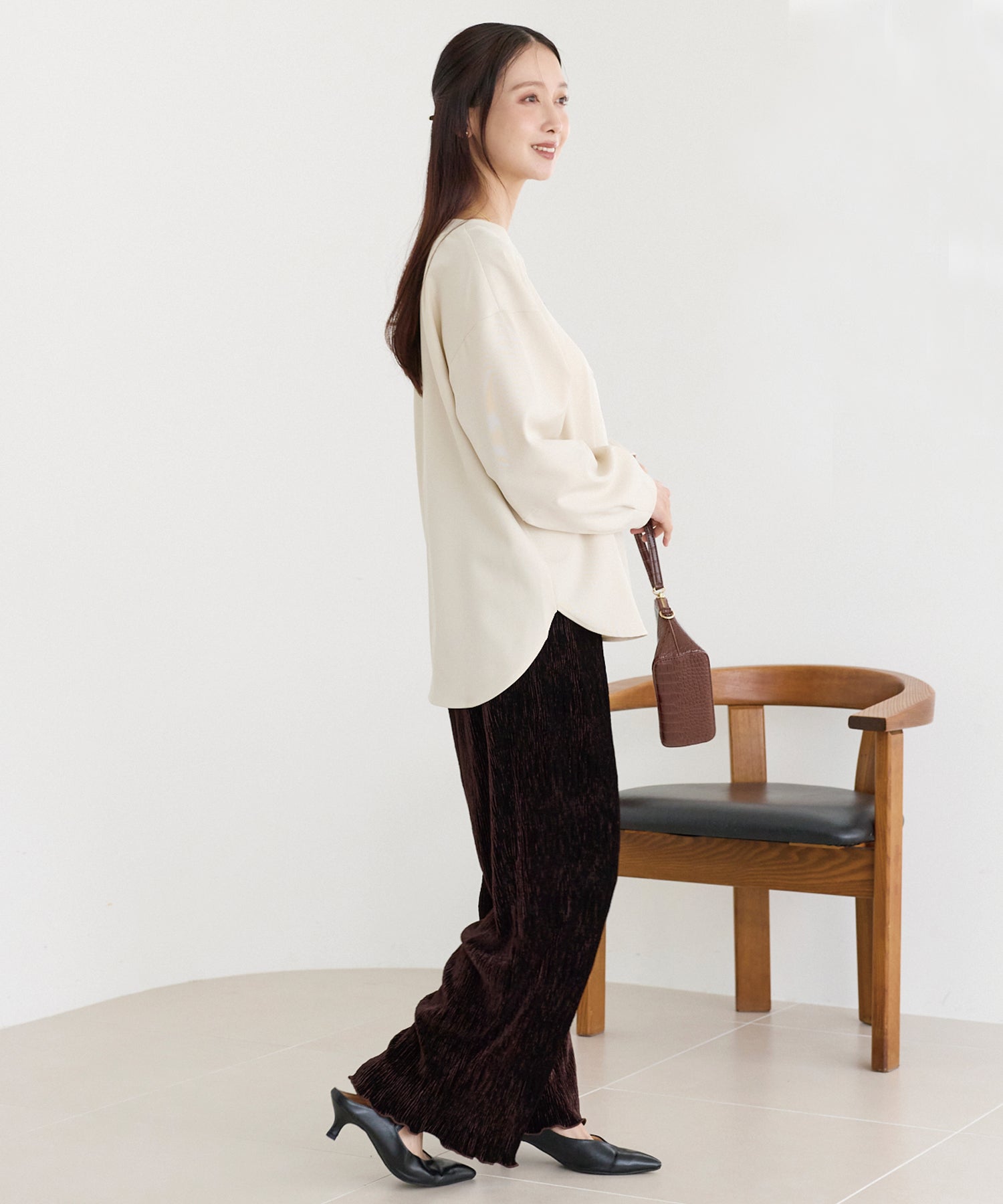 楊柳ベロアイージーパンツ