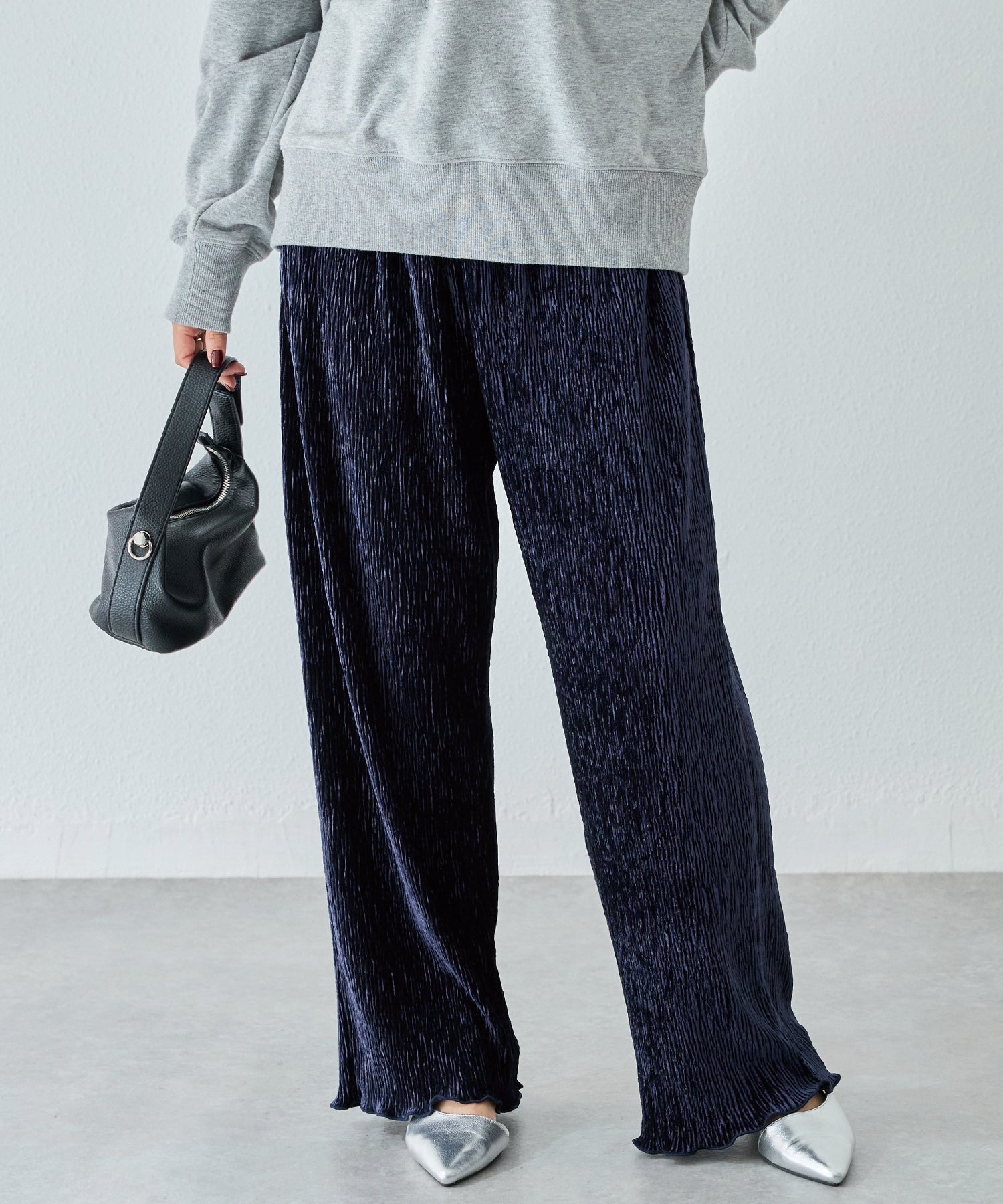 楊柳ベロアイージーパンツ