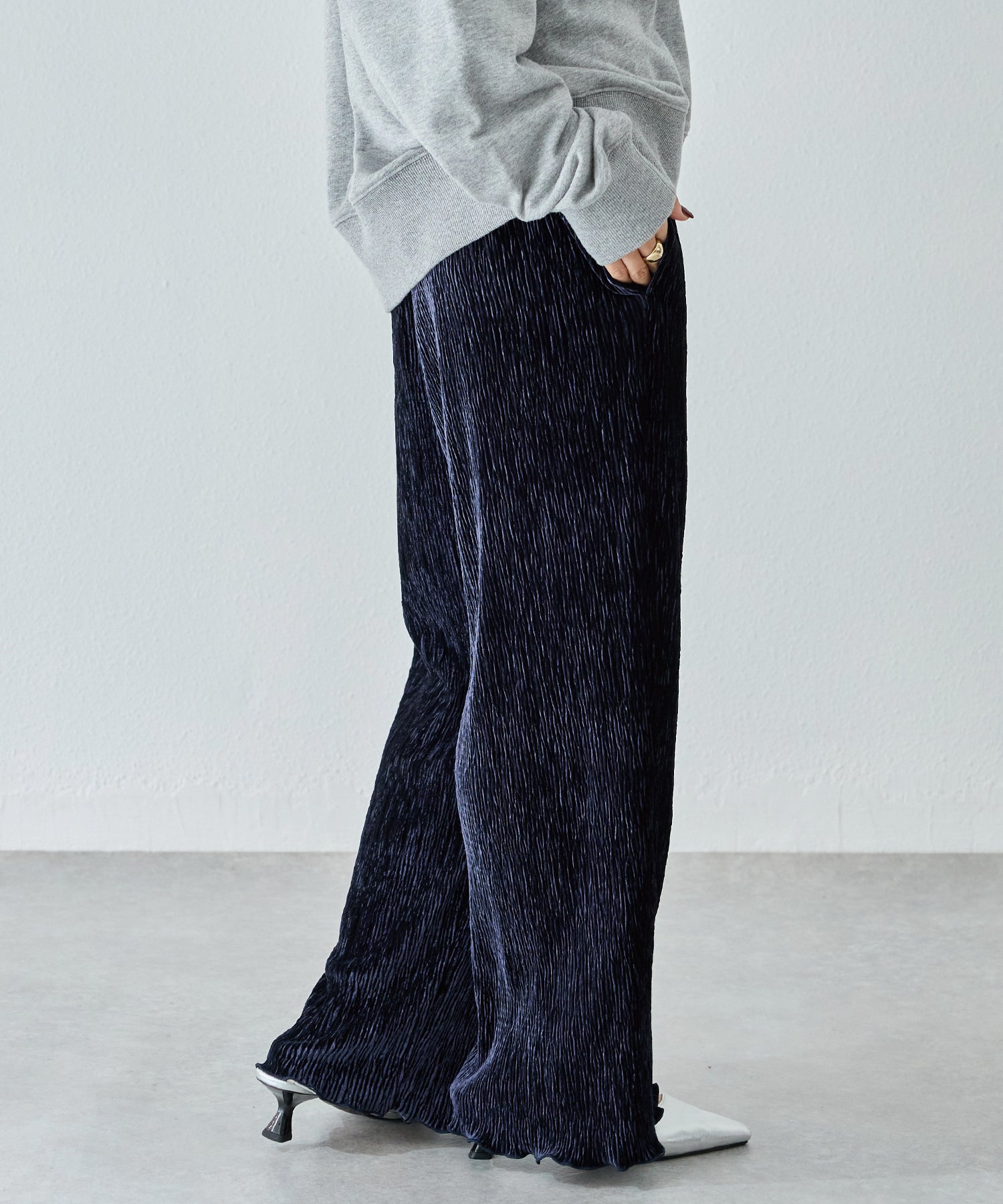 楊柳ベロアイージーパンツ