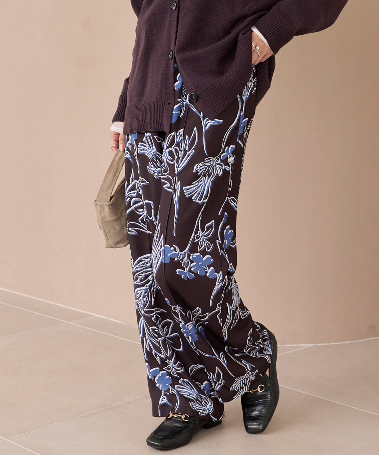 花柄イージーパンツ