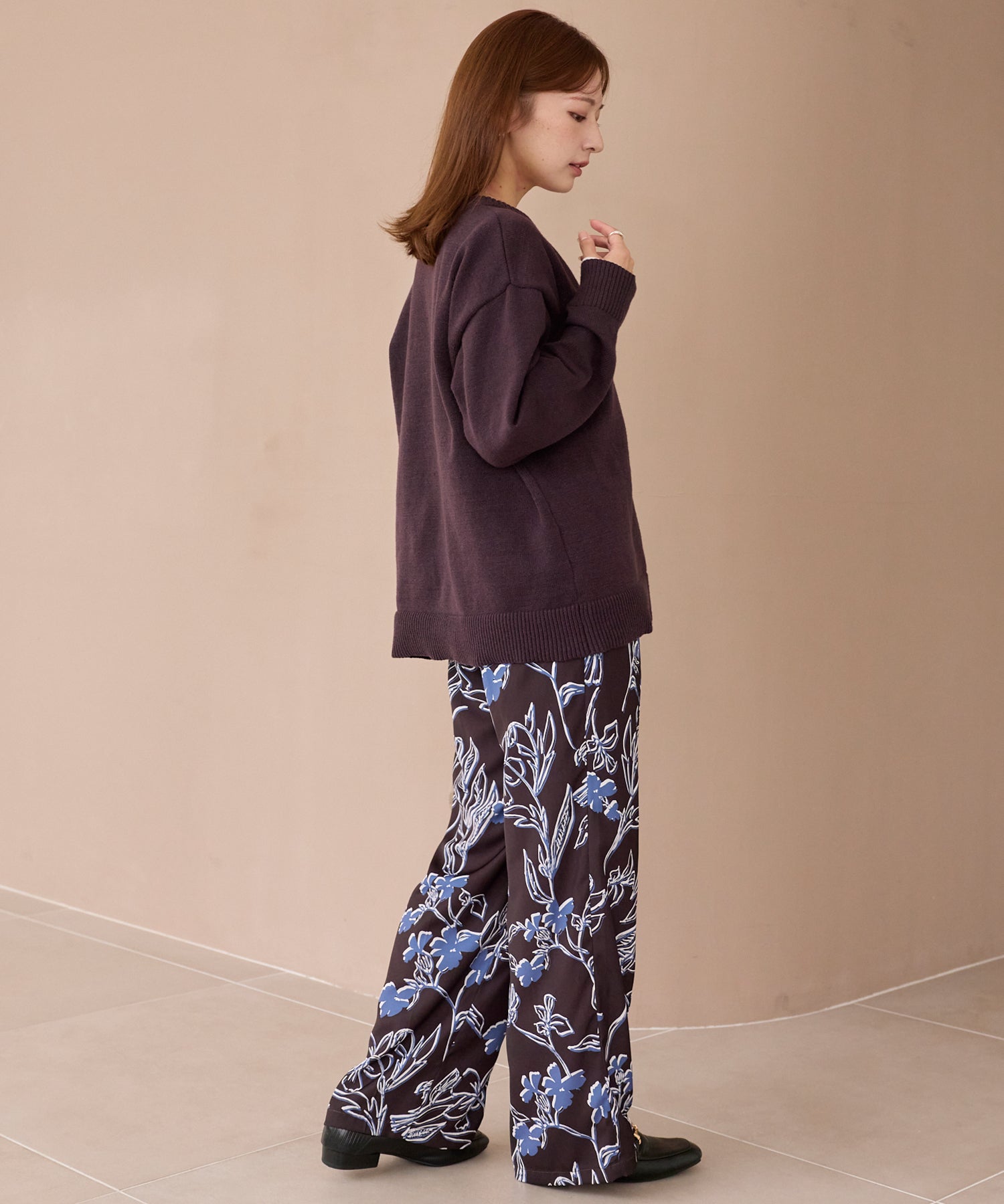 花柄イージーパンツ