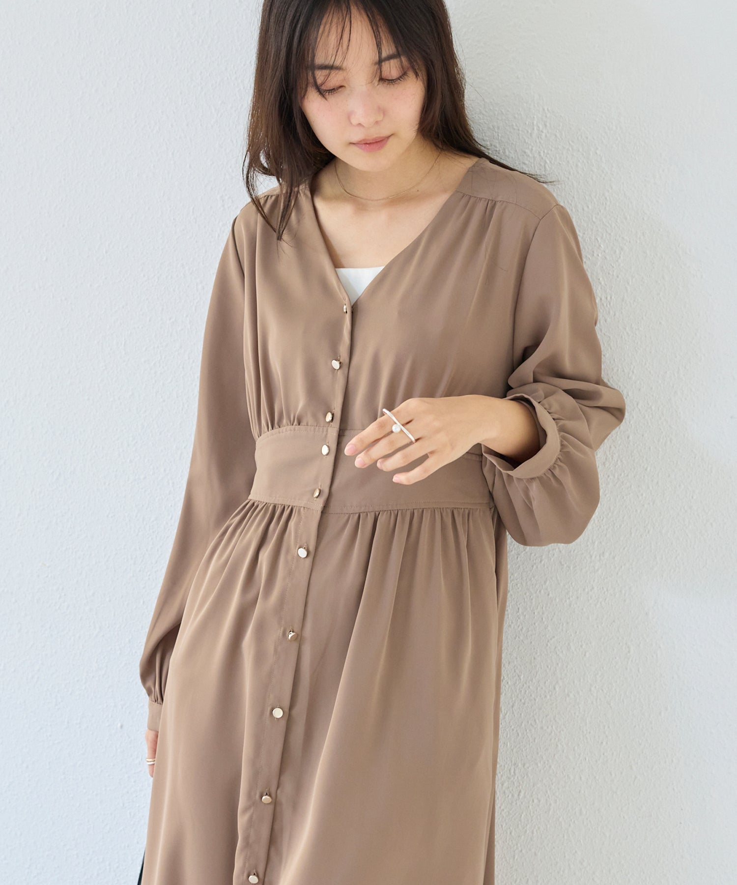 ウエスト切替ワンピース