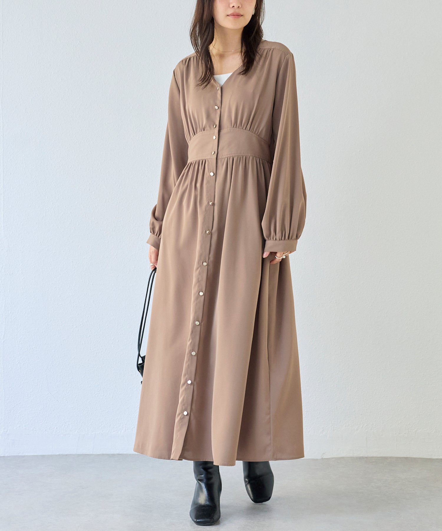 ウエスト切替ワンピース