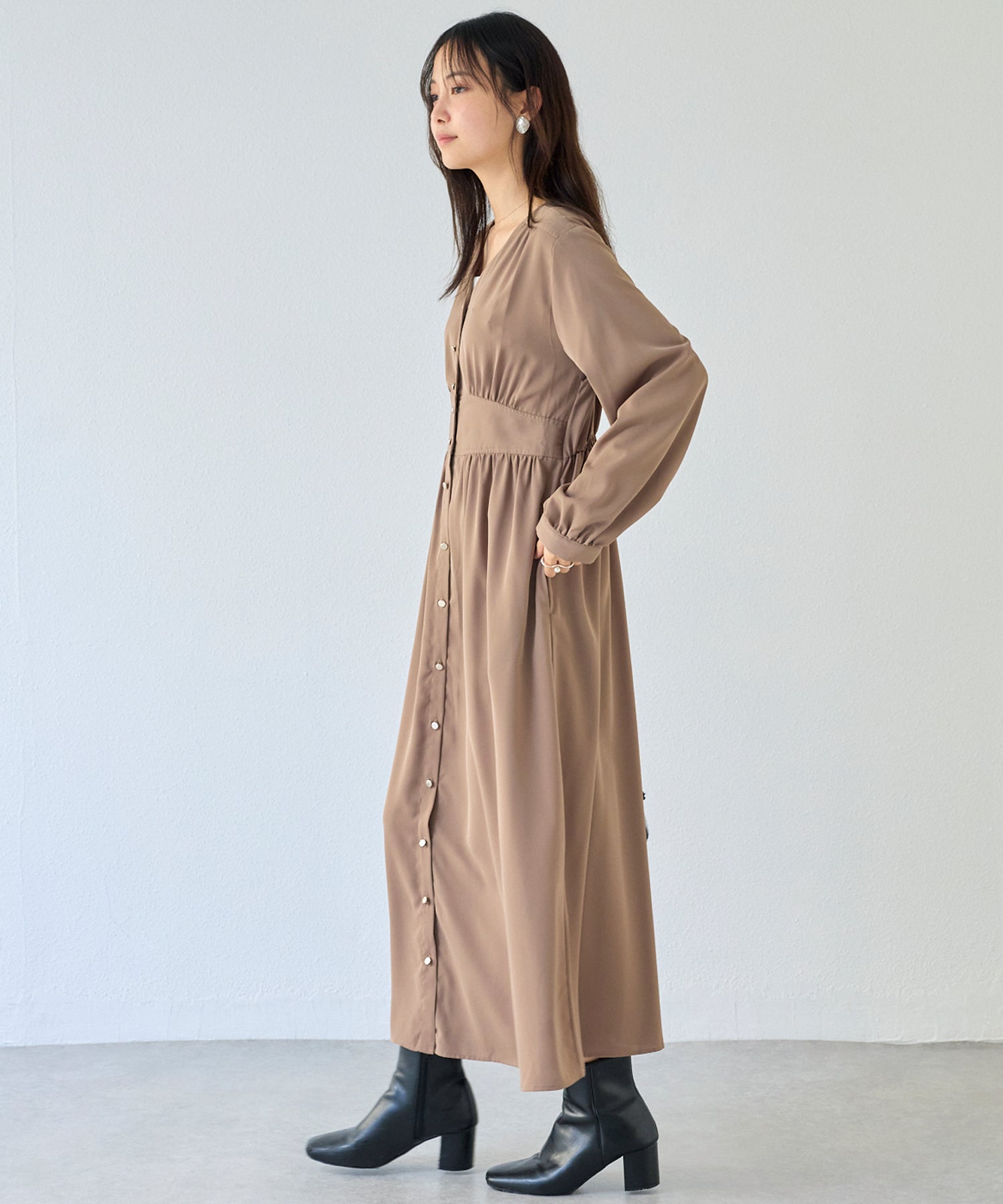 ウエスト切替ワンピース