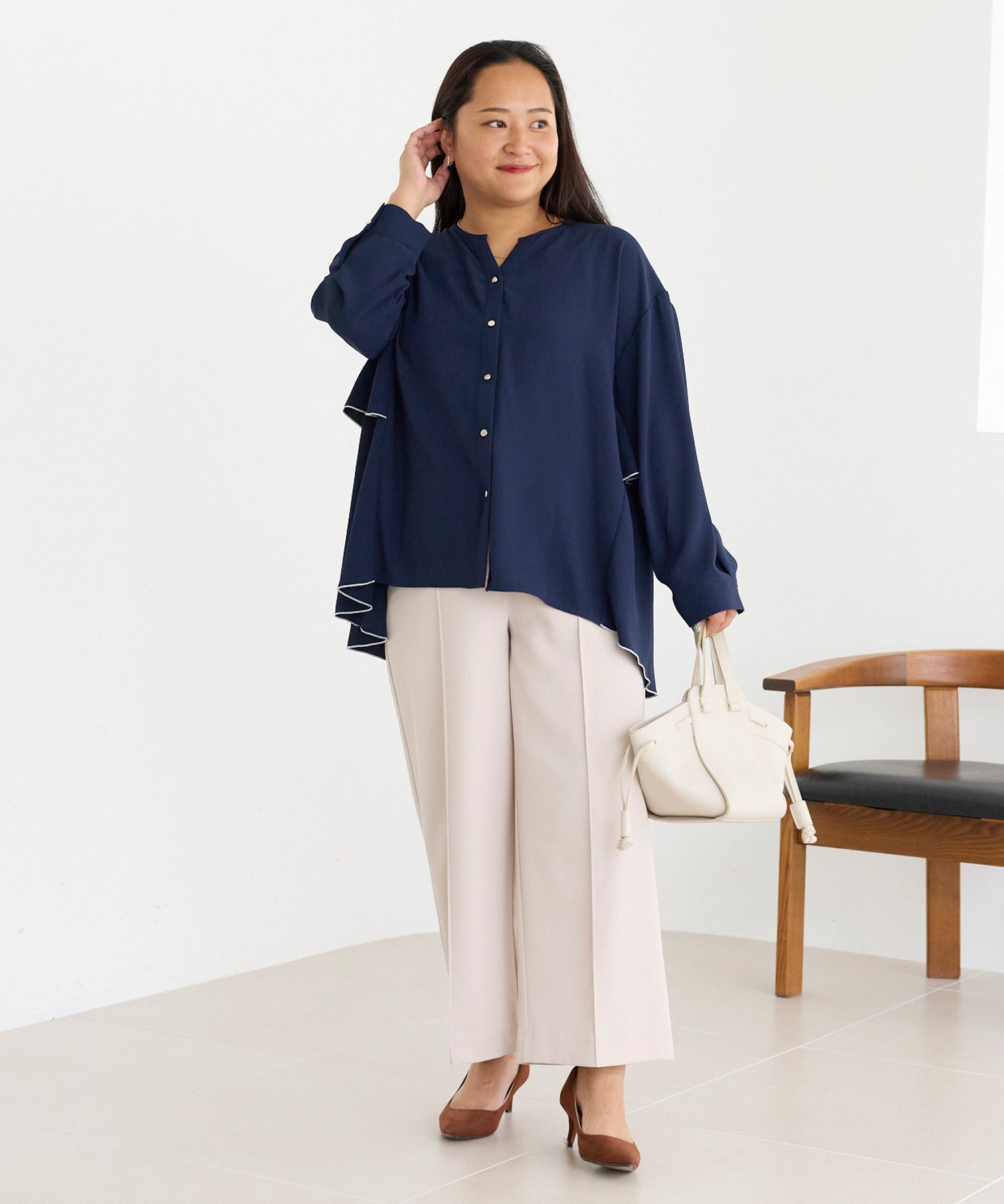 ネイビー　model:161cm 着用サイズ:3L