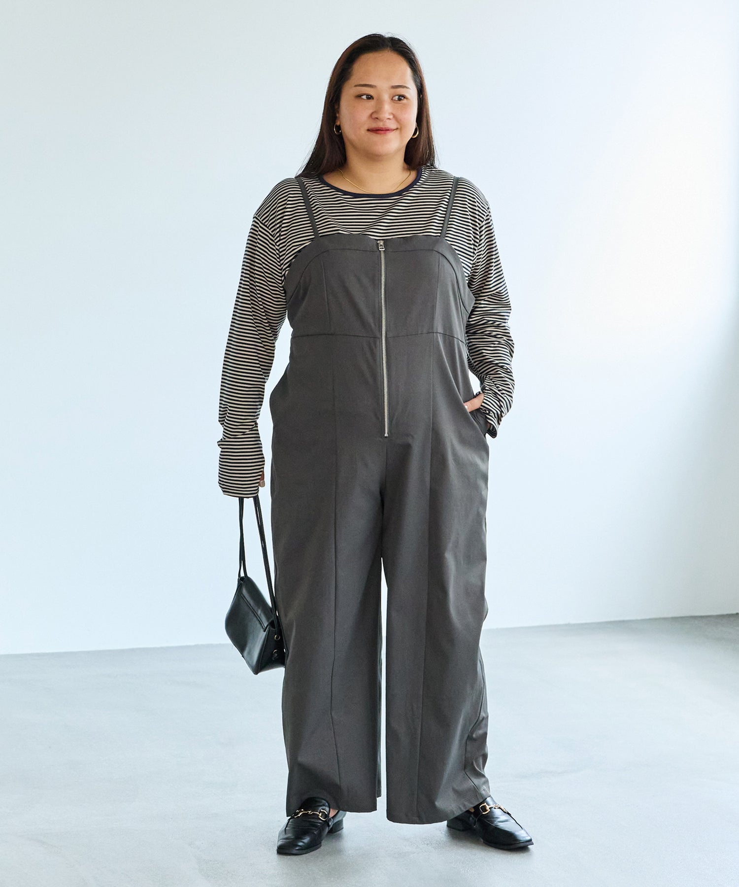 グレー　model:161cm 着用サイズ:3L