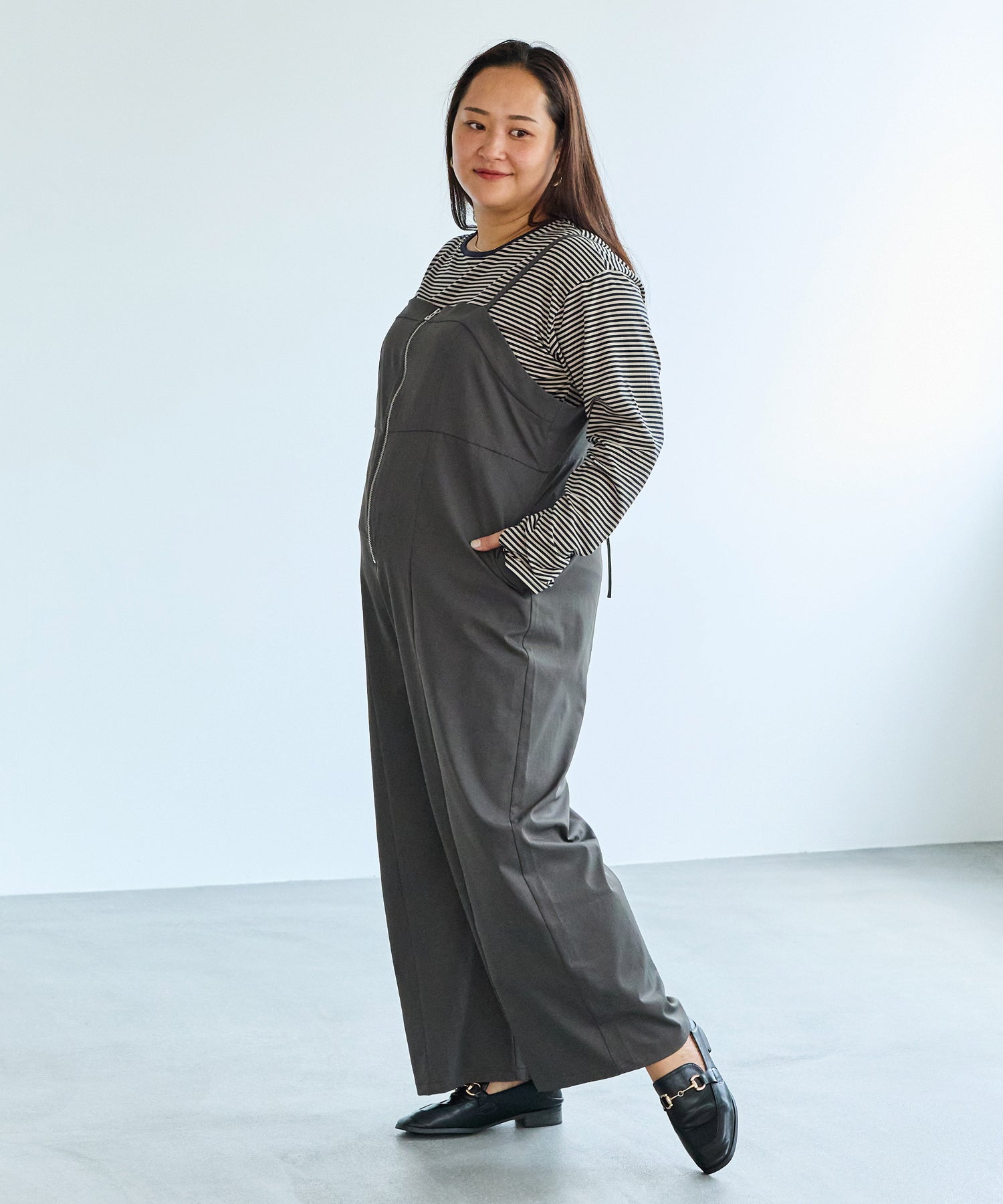 グレー　model:161cm 着用サイズ:3L