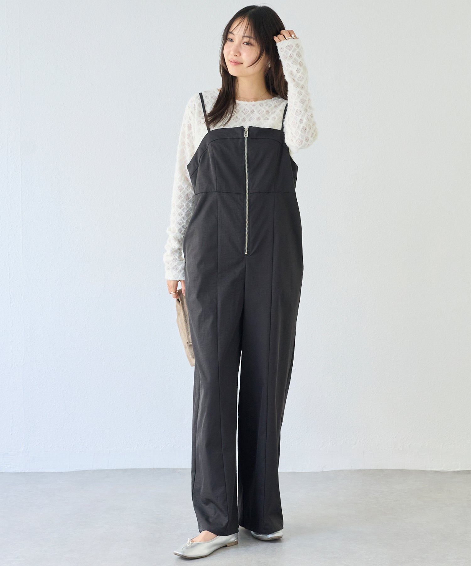 フロントファスナーサロペット