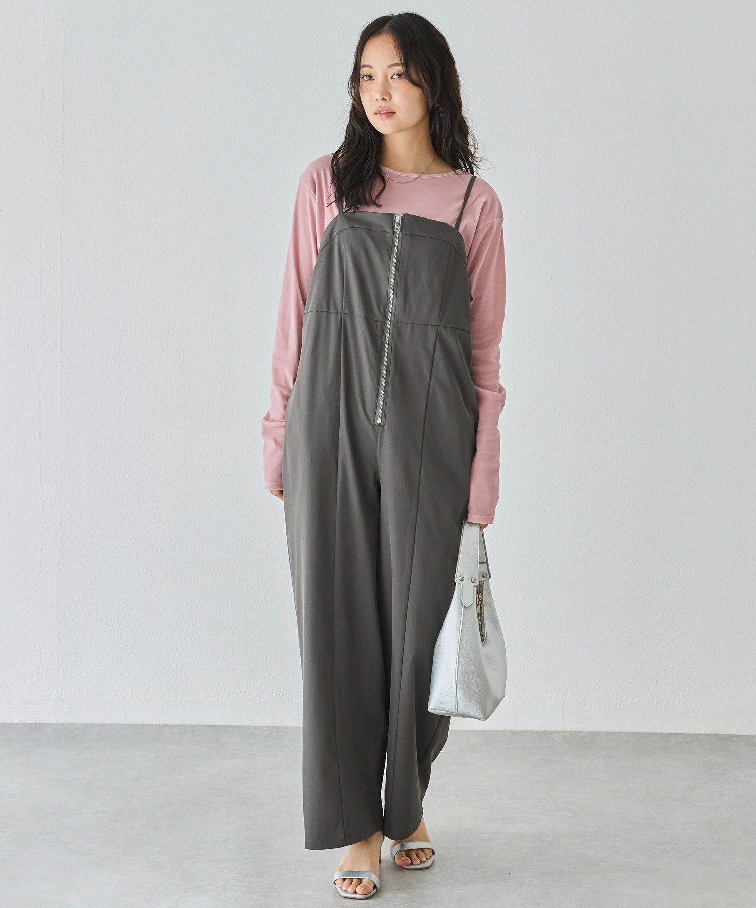 フロントファスナーサロペット