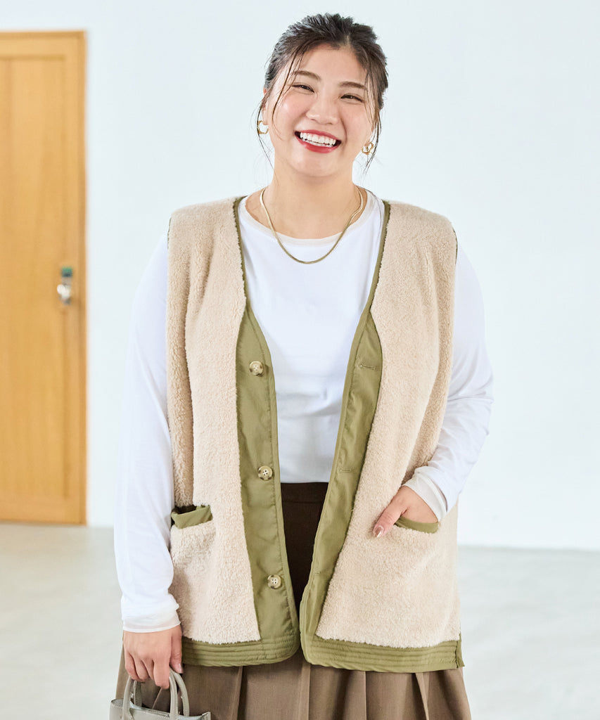 カーキ　model:162cm  着用サイズ:3L