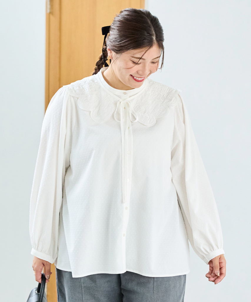 オフホワイト　model:162cm  着用サイズ:3L